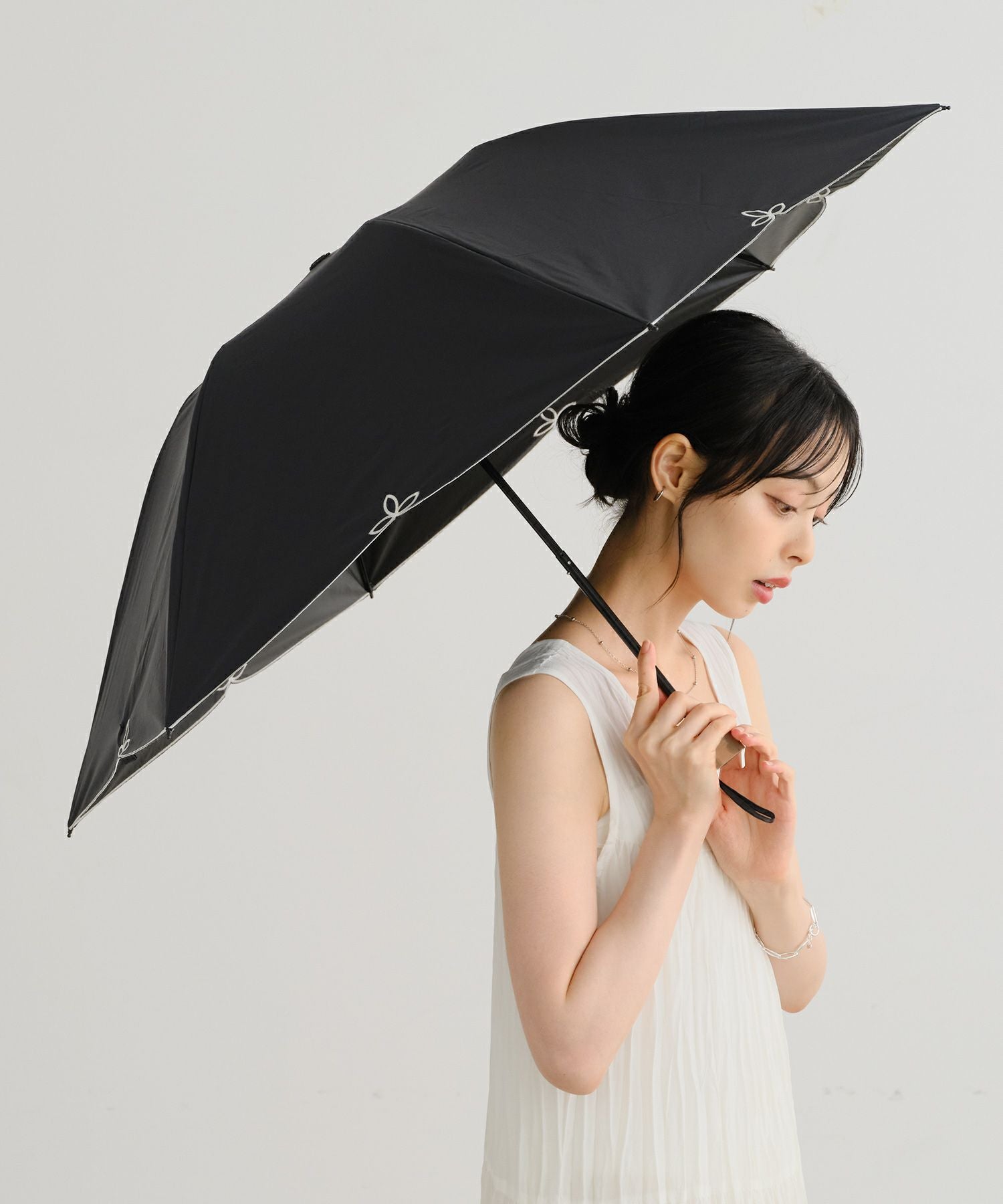 遮光ドームワイドスカラップ ミニ ギフト対象 日傘 折りたたみ傘 晴雨