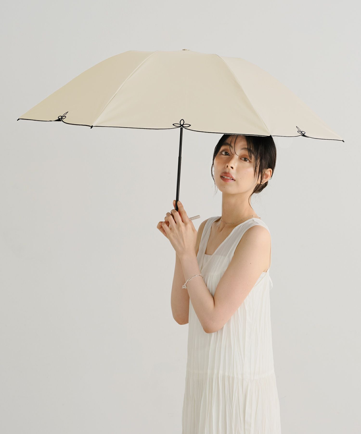 遮光ドームワイドスカラップ ミニ ギフト対象 日傘 折りたたみ傘 晴雨