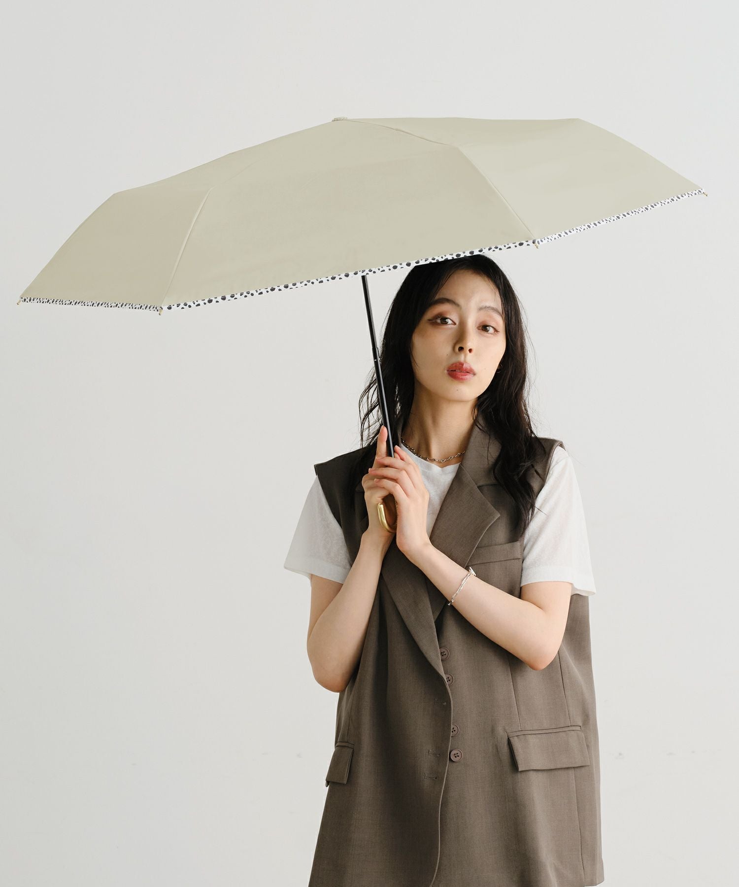 遮光アニマルパイピング ミニ 日傘 折りたたみ傘 ギフト対象 晴雨兼用