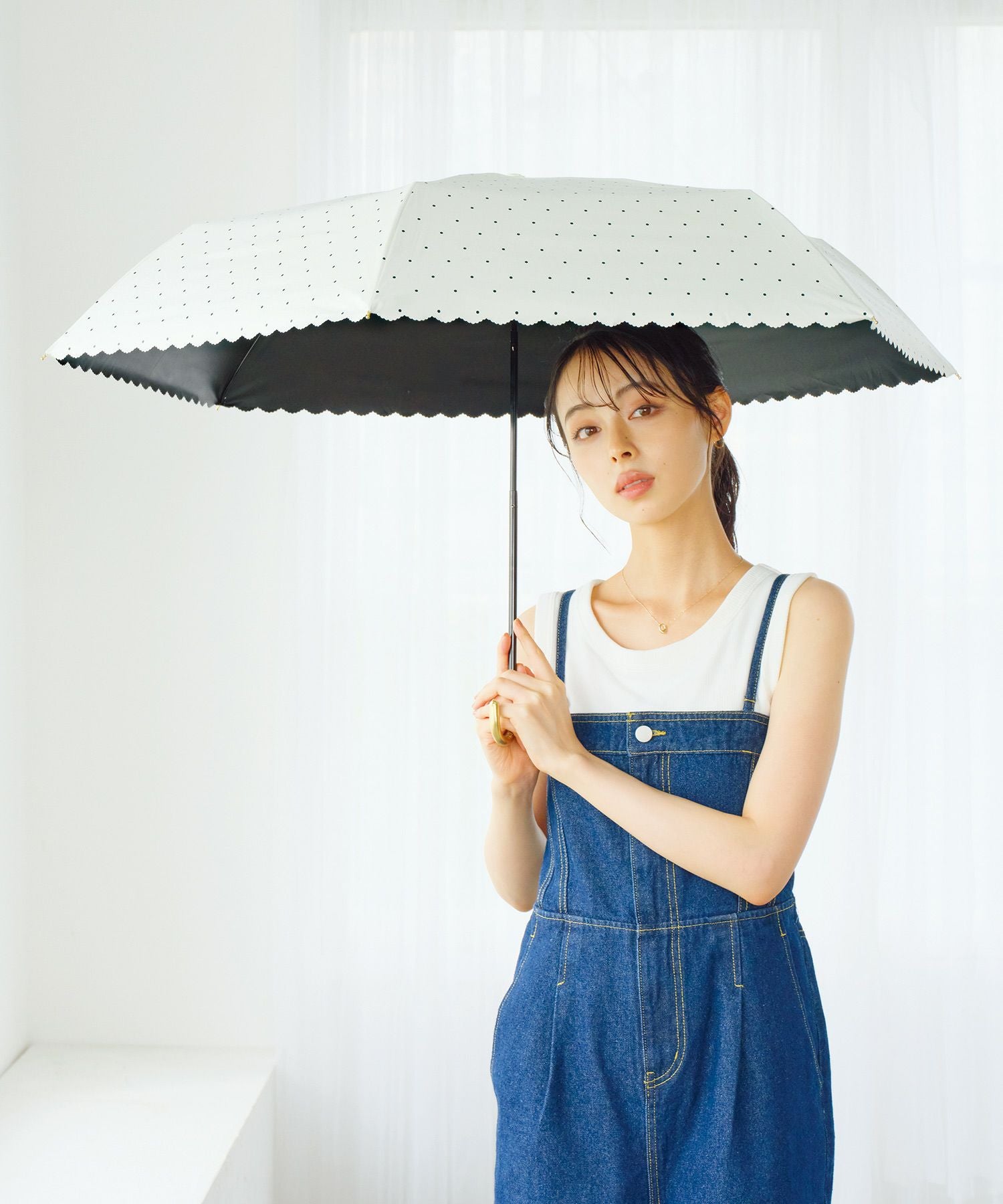 遮光ドットフラワーポイント ミニ 日傘 折りたたみ傘 ギフト対象 晴雨