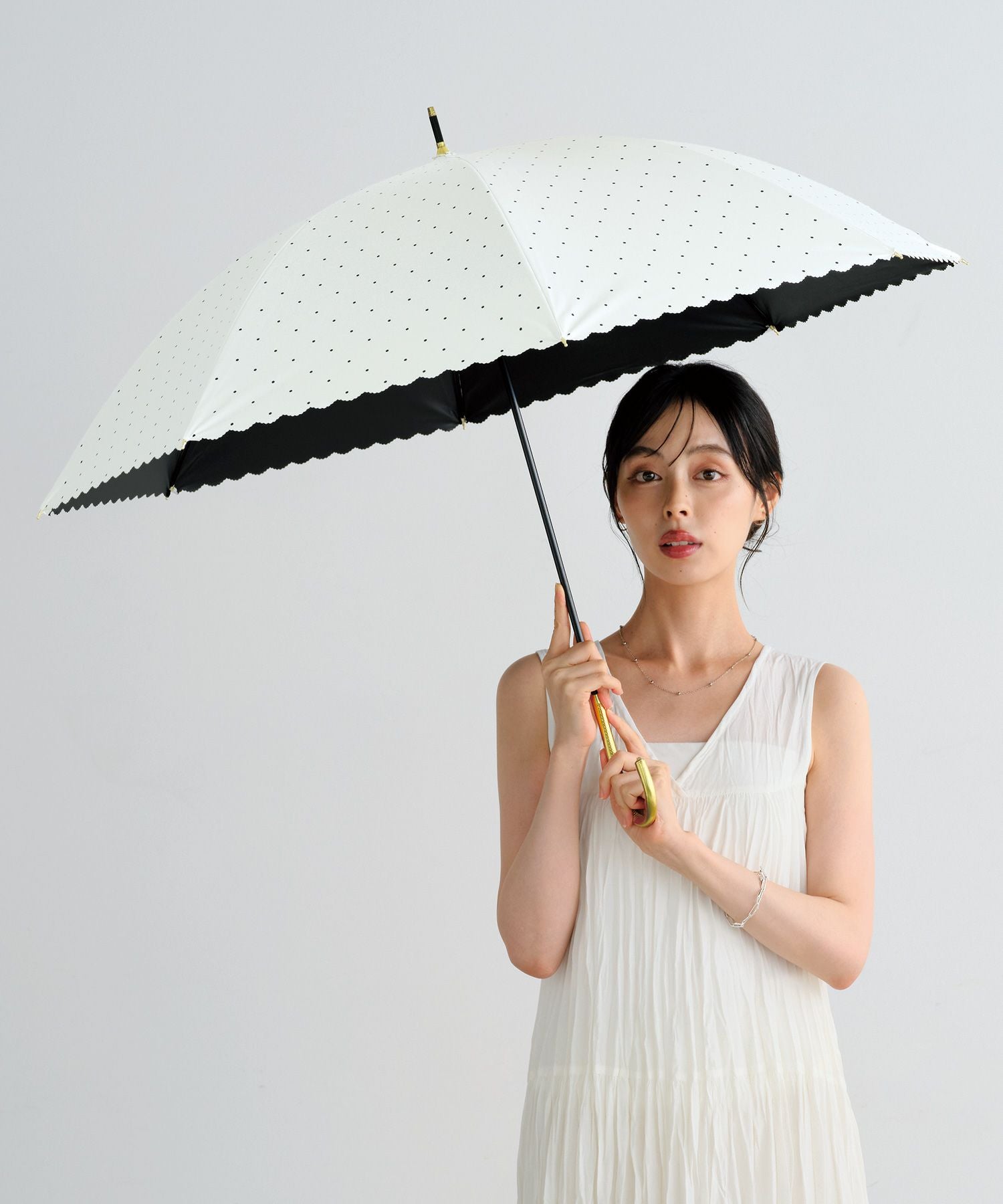 さちページ 遮光ドットフラワーポイント 日傘 長傘 晴雨兼用 Wpc. | 【公式】Wpc