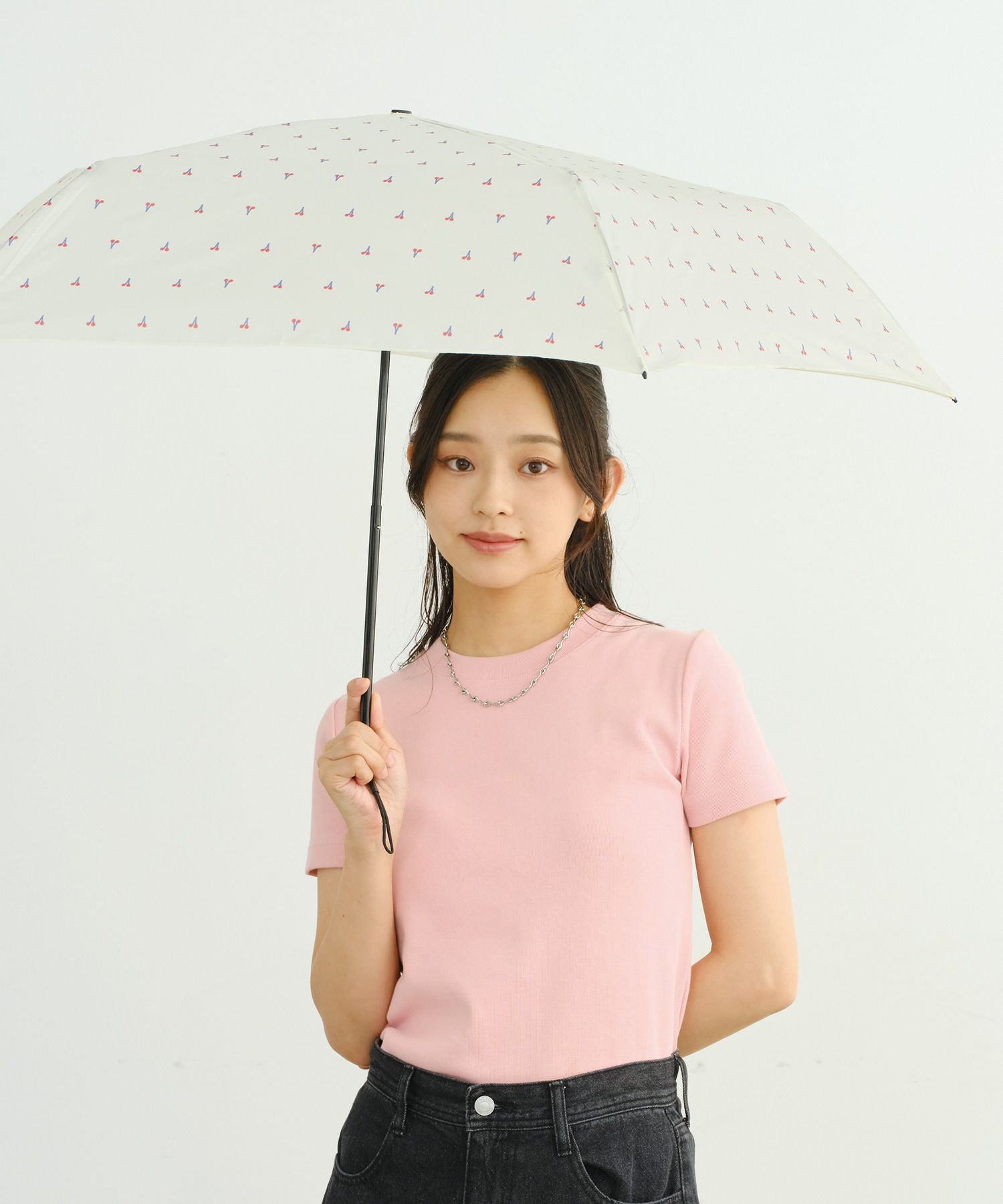 Air-Light]チェリー ミニ 雨傘 折りたたみ傘 晴雨兼用 ギフト対象 Wpc