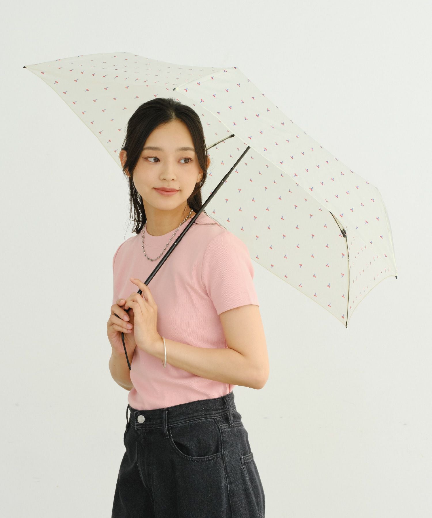 Air-Light]チェリー ミニ 雨傘 折りたたみ傘 晴雨兼用 ギフト対象 Wpc