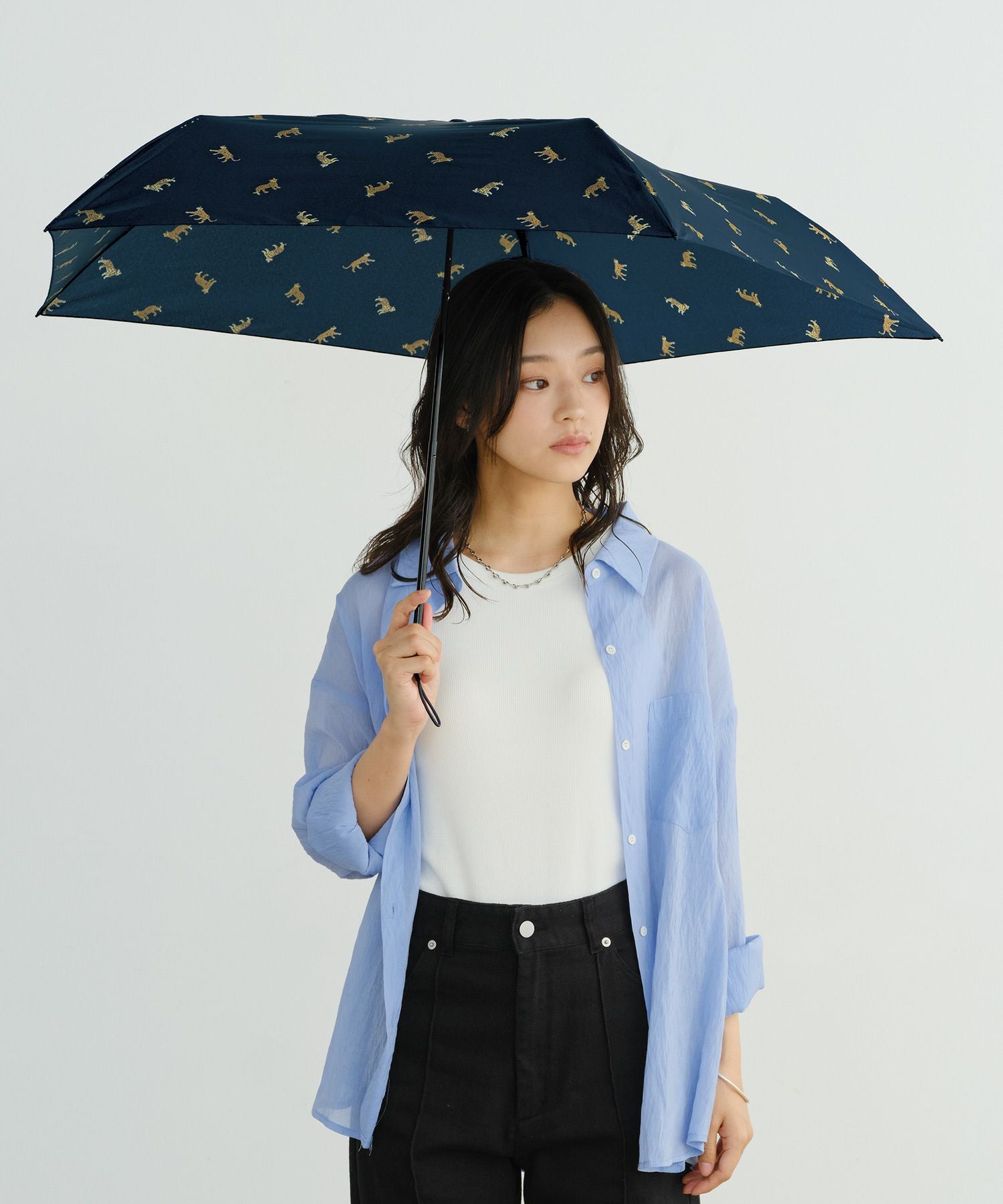Air-Light]レオパード&タイガー ミニ 雨傘 折りたたみ傘 晴雨兼用