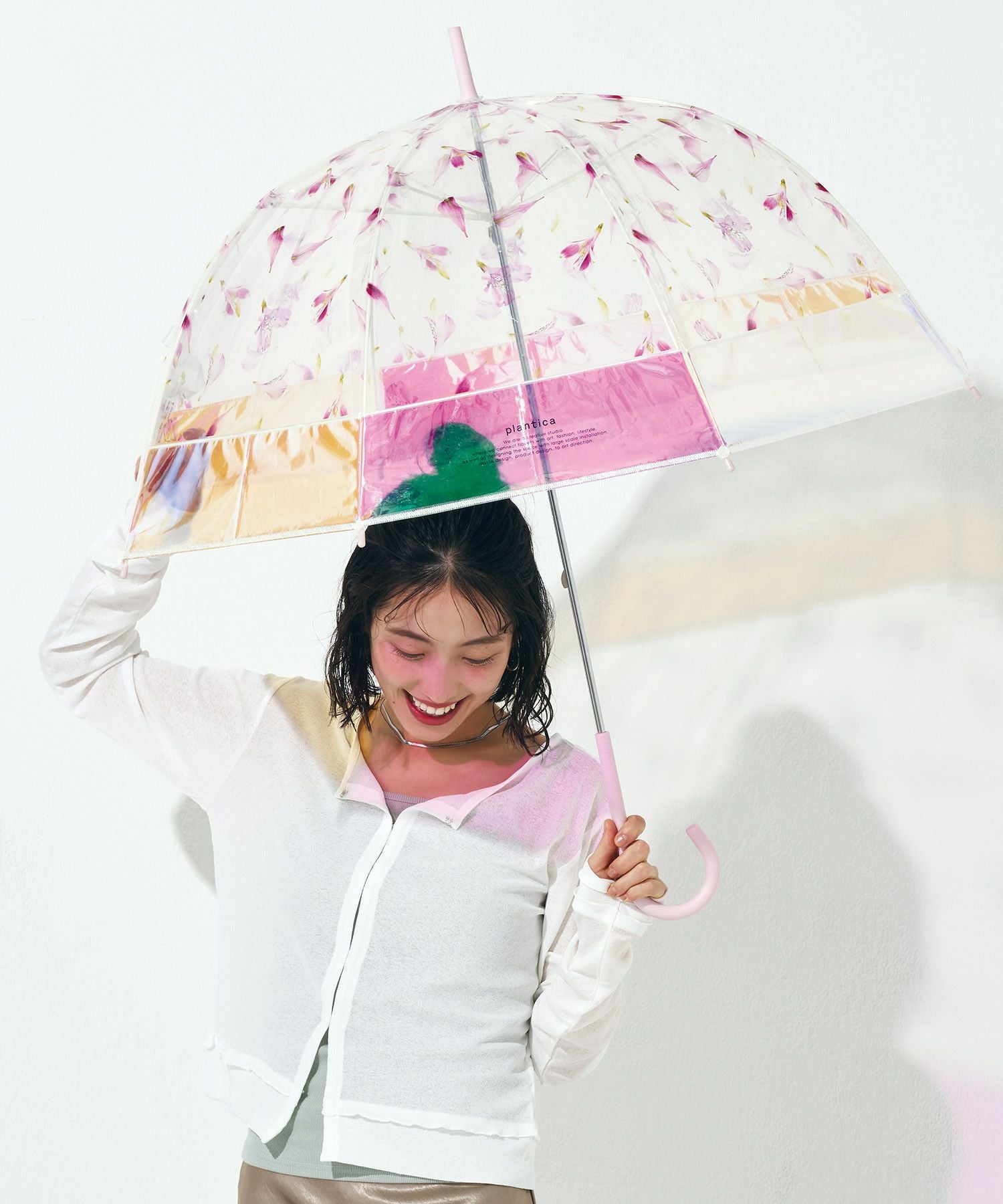 plantica×Wpc.]フラワーアンブレラ プラスティック シャイニー shiny