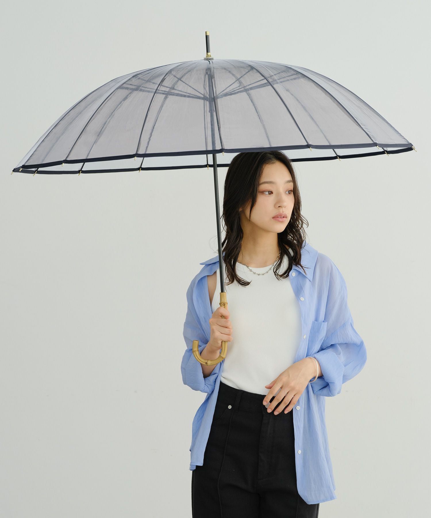 16Kプラスティックパイピング(限定色) Wpc. ビニール傘 長傘 雨傘 16本