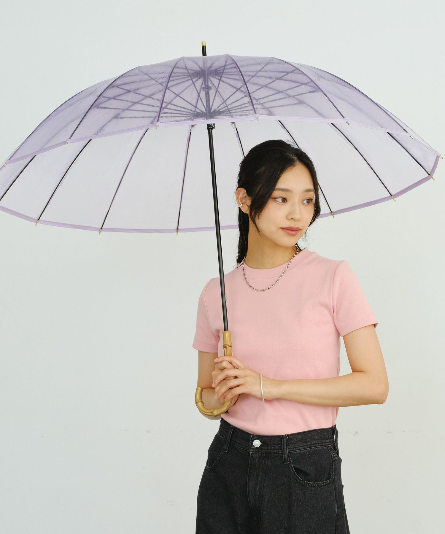 16Kプラスティックパイピング(限定色) Wpc. ビニール傘 長傘 雨傘 16本