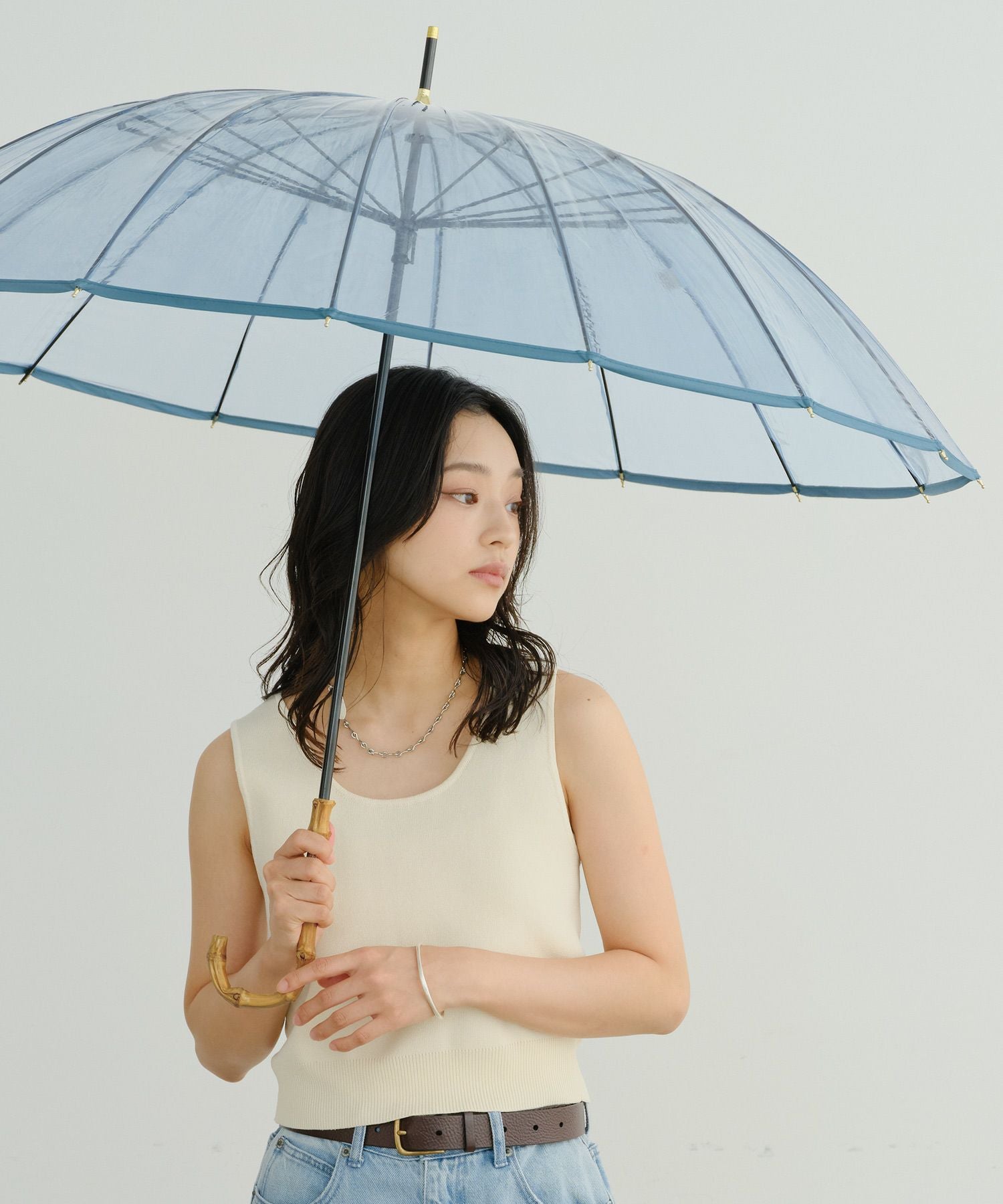 16Kプラスティックパイピング(限定色) Wpc. ビニール傘 長傘 雨傘 16本