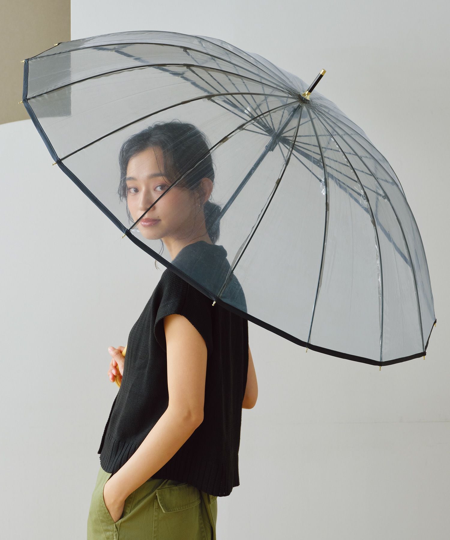 16Kプラスティックパイピング(限定色) Wpc. ビニール傘 長傘 雨傘 16本