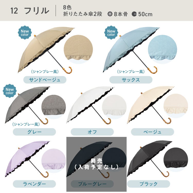 L*☆様 UVOウイボー 晴雨兼用傘 グレー 2段折りたたみ50cm 2段/長折兼用】UVO(ウーボ) 最強の日傘 2段折 折りたたみ 長傘 2way