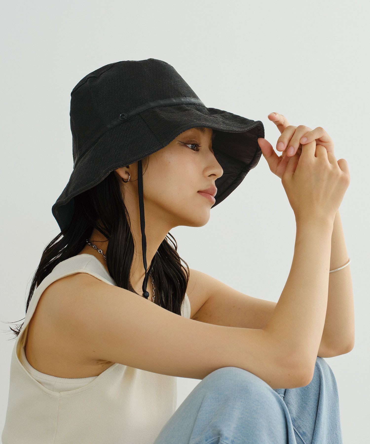 UVつば広ハット かぶる日傘 W by Wpc. ギフト対象 帽子 グッズ