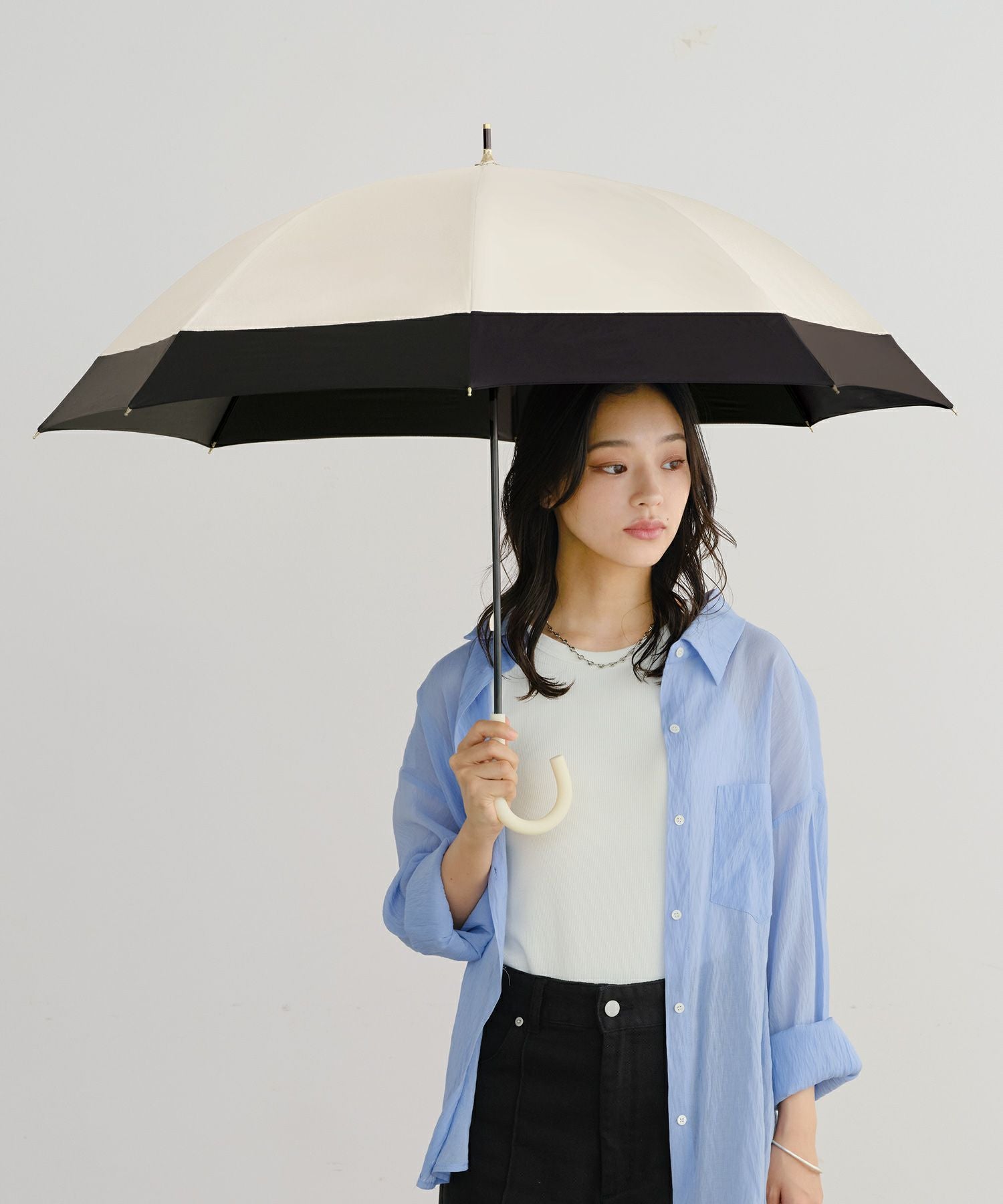 Colour-Block Long Parasol