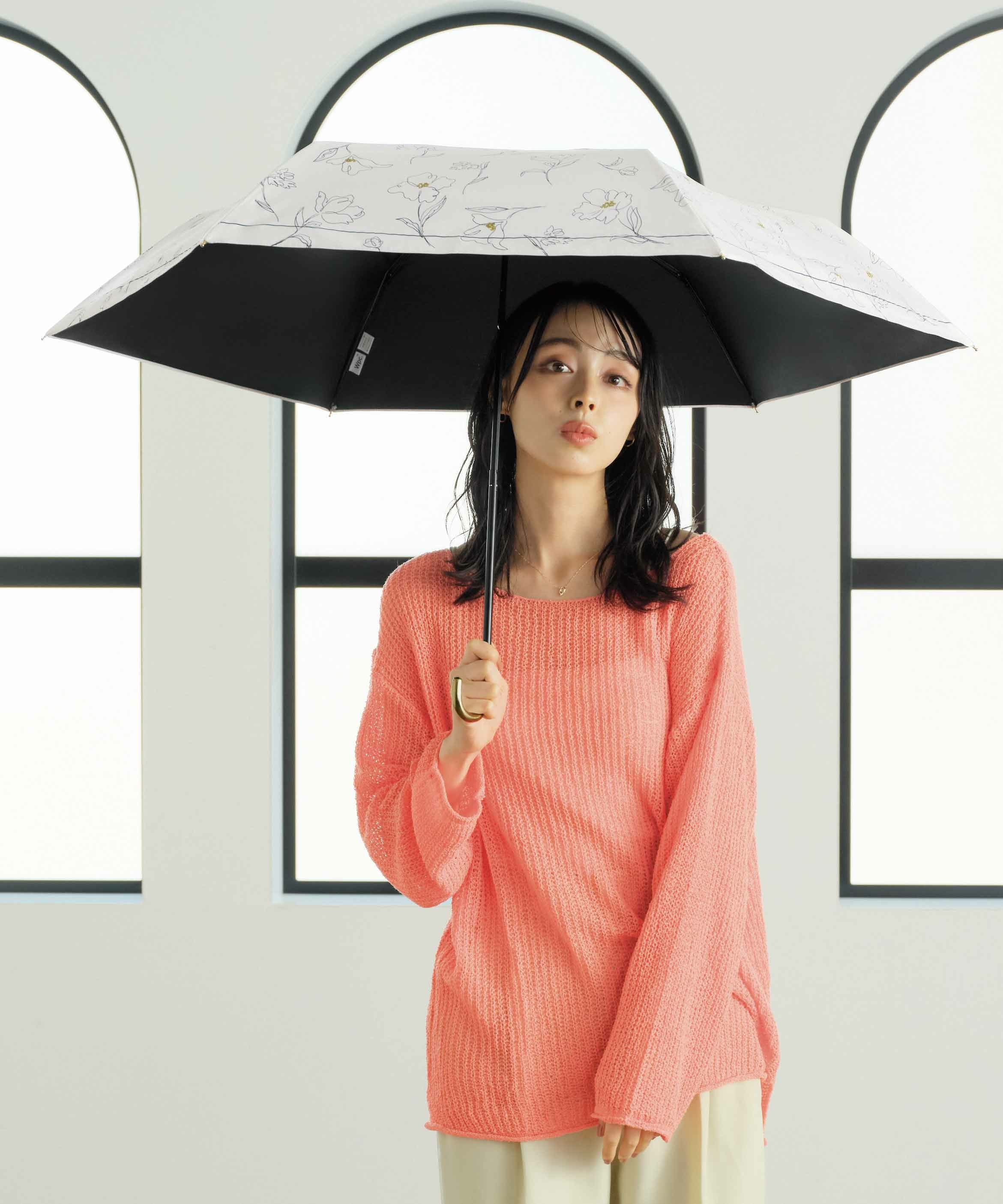 LEONARD レオナール 日傘　長傘　花柄　フラワー　トリム　ゴールド金具 LEONARD レオナール 傘 花柄 大判108cm 晴雨兼用 レディース 【公式通販】