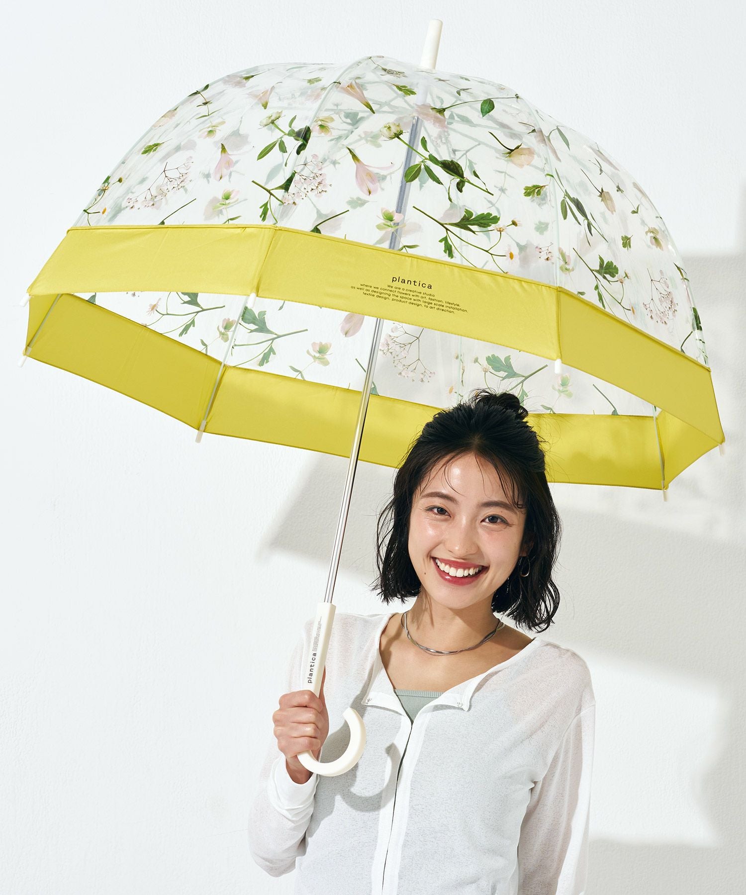 ビニール傘]plantica×Wpc. フラワーアンブレラプラスティック 雨傘 長