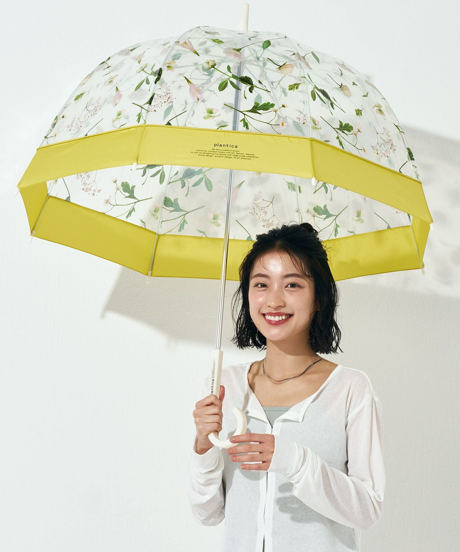 ビニール傘]plantica×Wpc. フラワーアンブレラプラスティック 雨傘 長