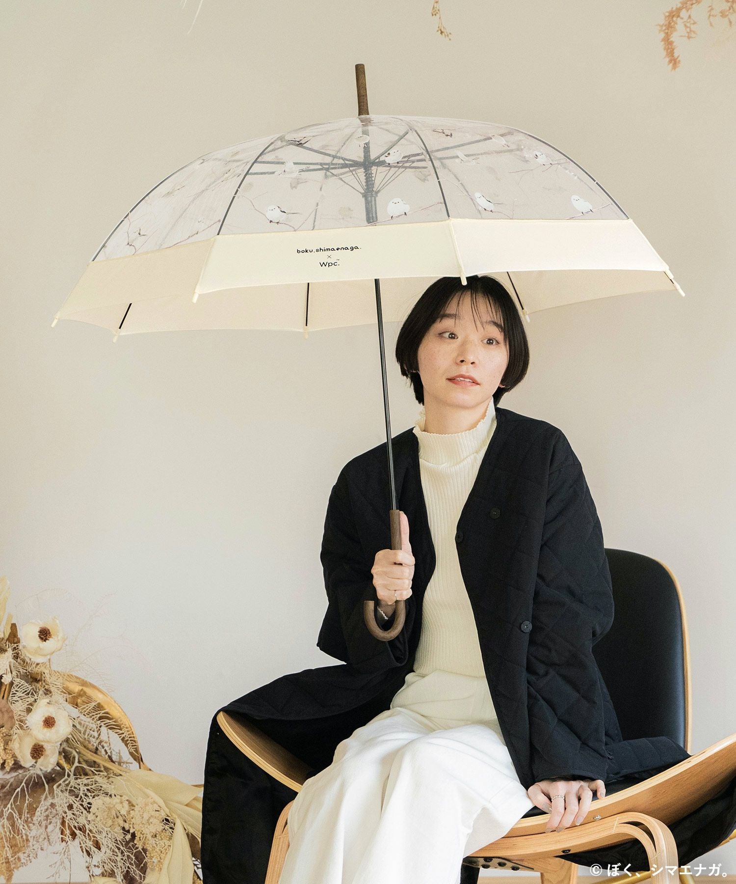 やなぎさわごう×Wpc. シマエナガアンブレラ Wpc. 雨傘 ビニール傘 長傘