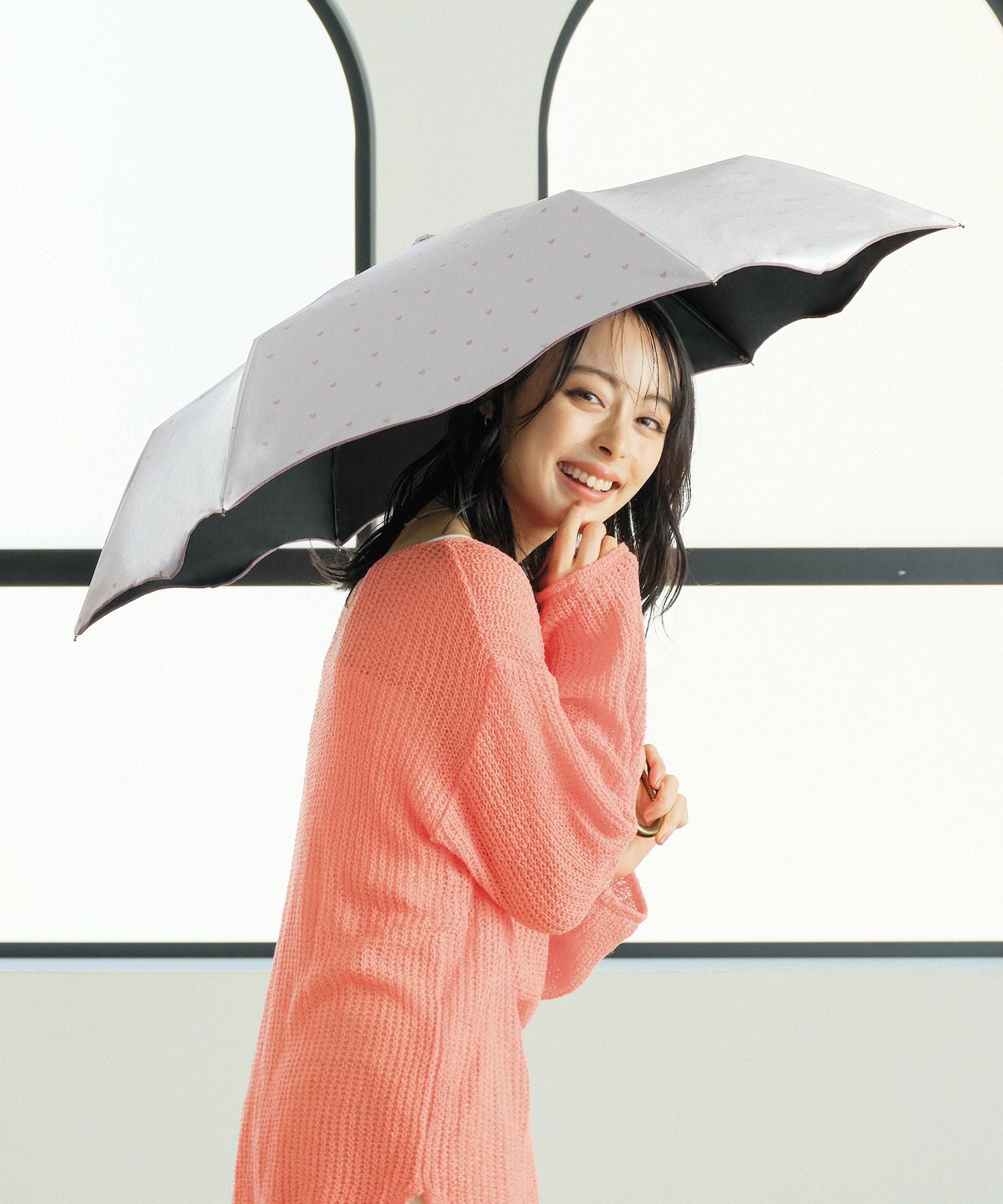 遮光ハートメロウ ミニ Wpc. ギフト対象 日傘 折りたたみ 晴雨兼用
