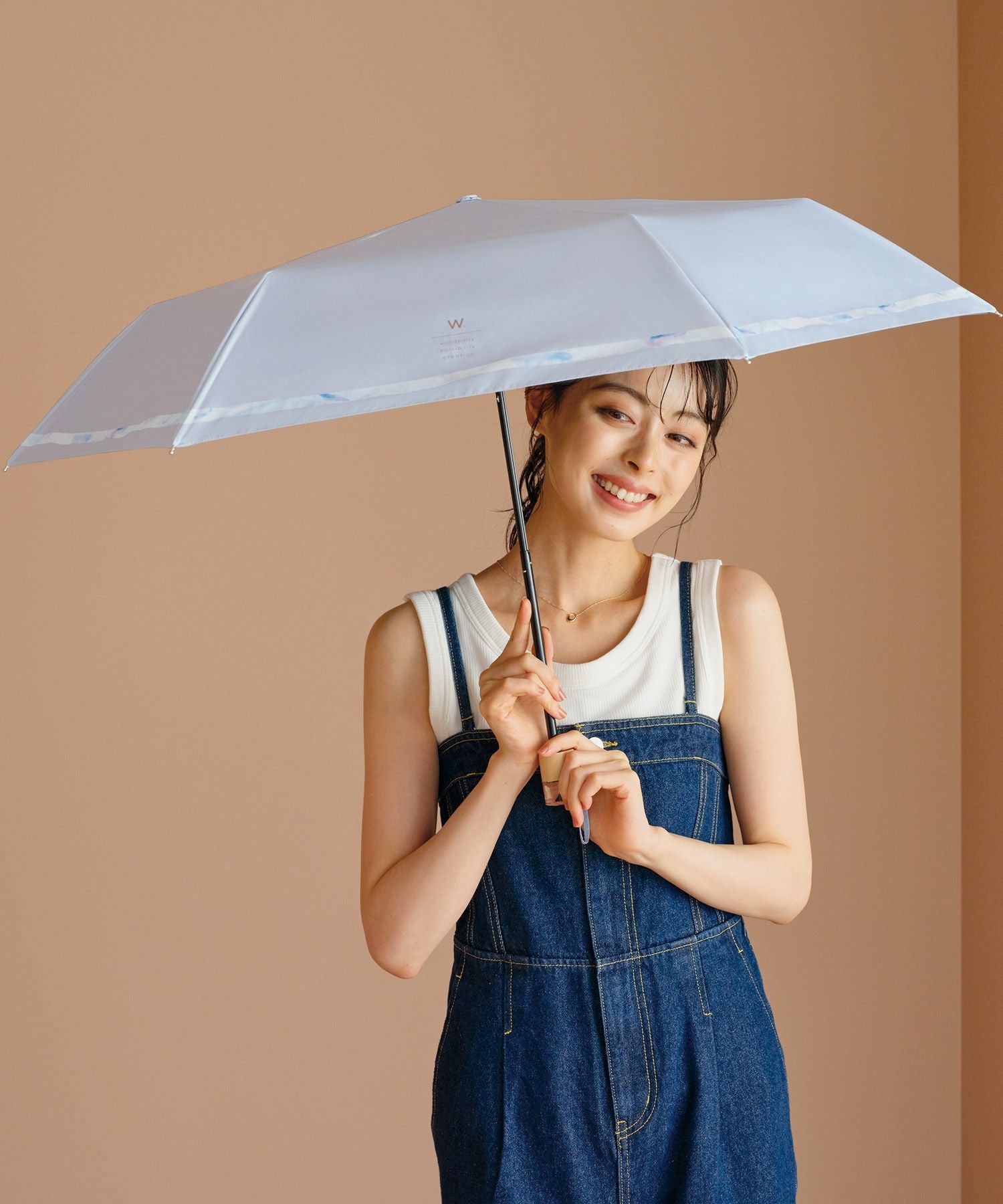 遮光ニュアンスライン ミニ Wpc. ギフト対象 日傘 折りたたみ 晴雨兼用