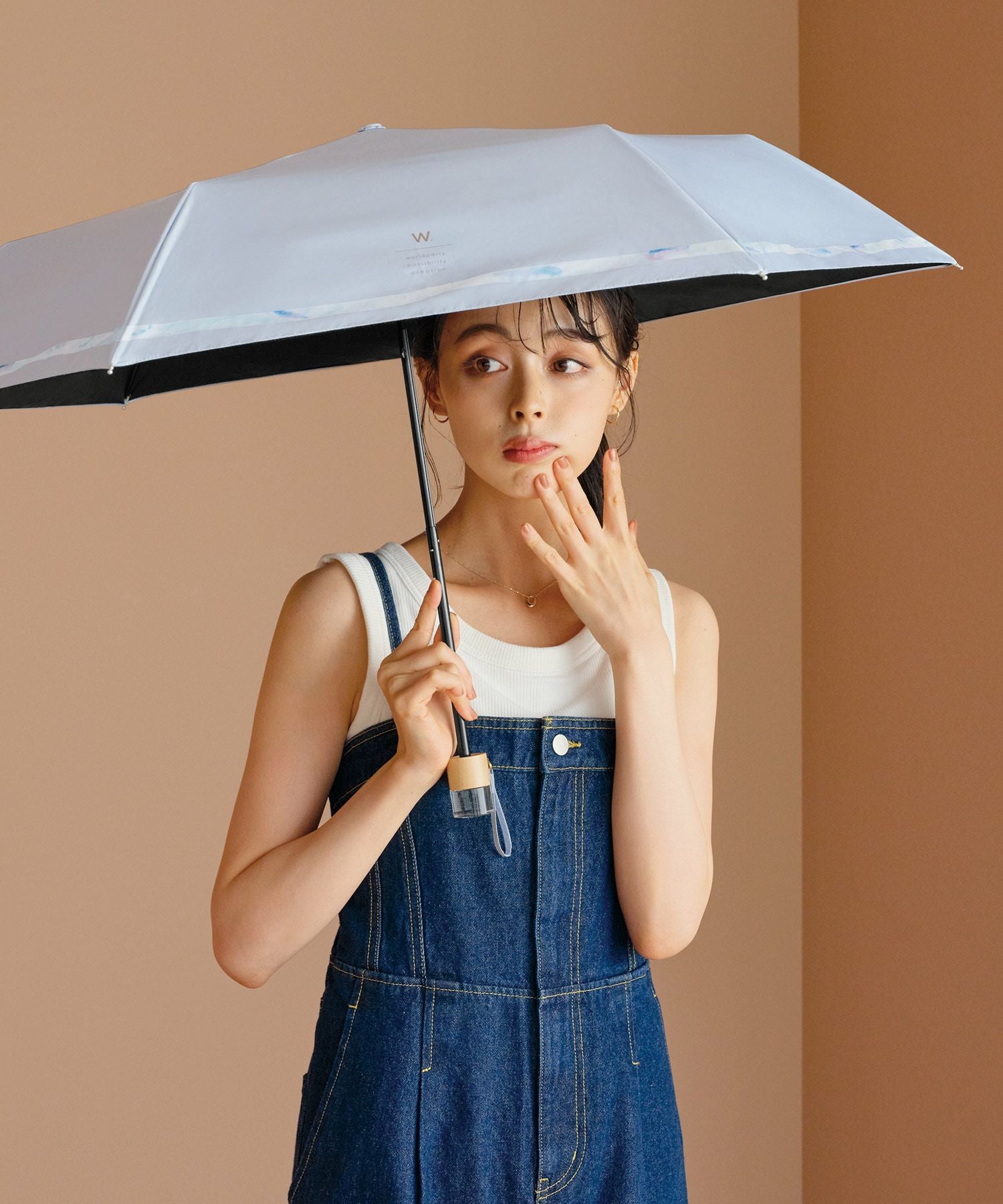 Sサイズ、はらへり 遮光ニュアンスライン ミニ Wpc. ギフト対象 日傘 折りたたみ 晴雨兼用