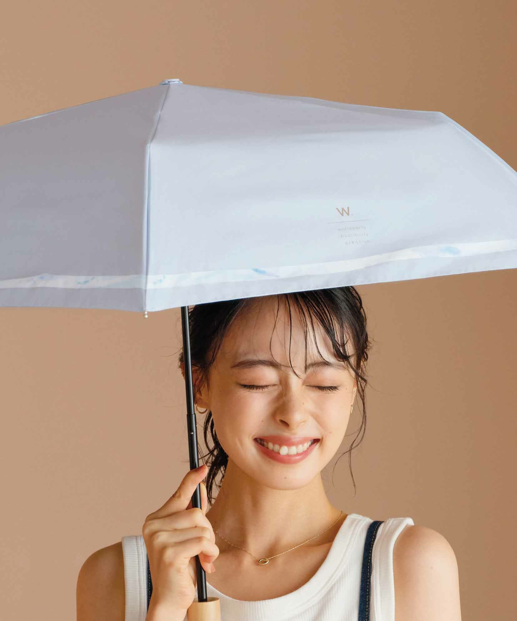 遮光ニュアンスライン ミニ Wpc. ギフト対象 日傘 折りたたみ 晴雨兼用