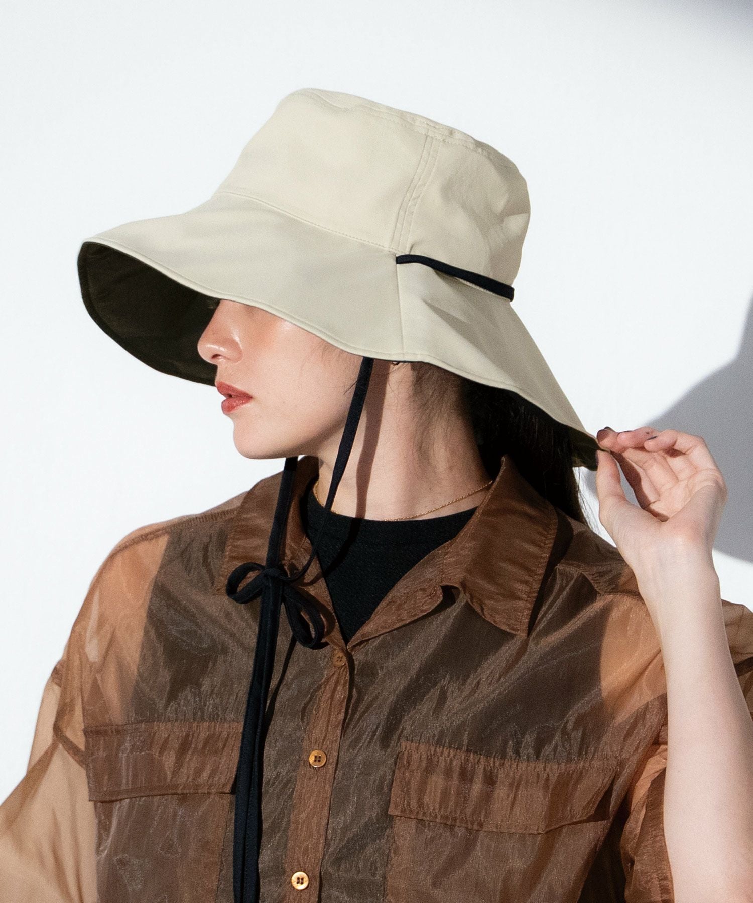 UVカット接触冷感つば広ハット W by Wpc. ギフト対象 帽子 ≪メール便