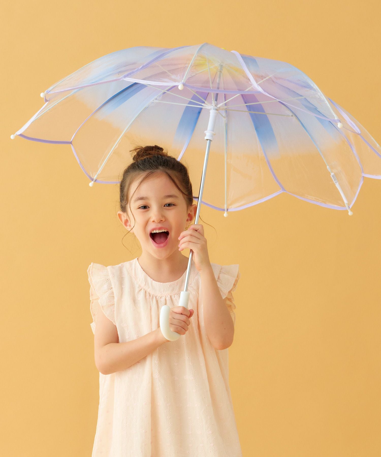 キッズ】フラワーフェアリーズアンブレラ 長傘 ビニール傘 キッズ 雨傘