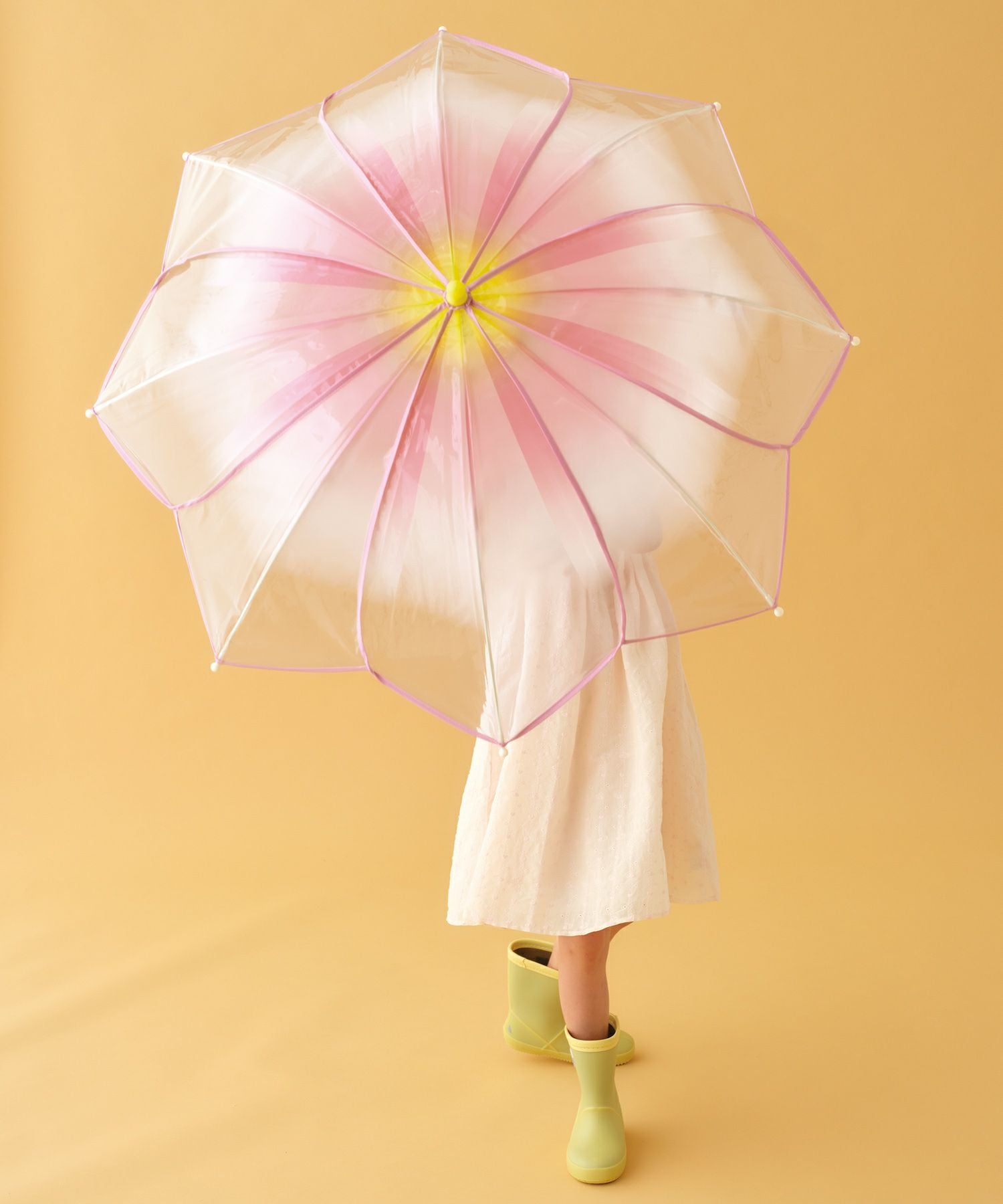 キッズ】フラワーフェアリーズアンブレラ 長傘 ビニール傘 キッズ 雨傘