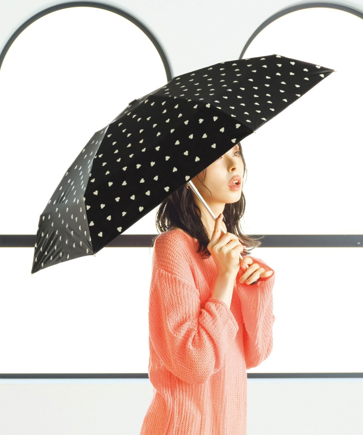 遮光ジャギーハート ミニ Wpc. ギフト対象 日傘 折りたたみ 晴雨兼用 遮光ジャギーハート ミニ Wpc. ギフト対象 日傘 折りたたみ 晴雨兼用