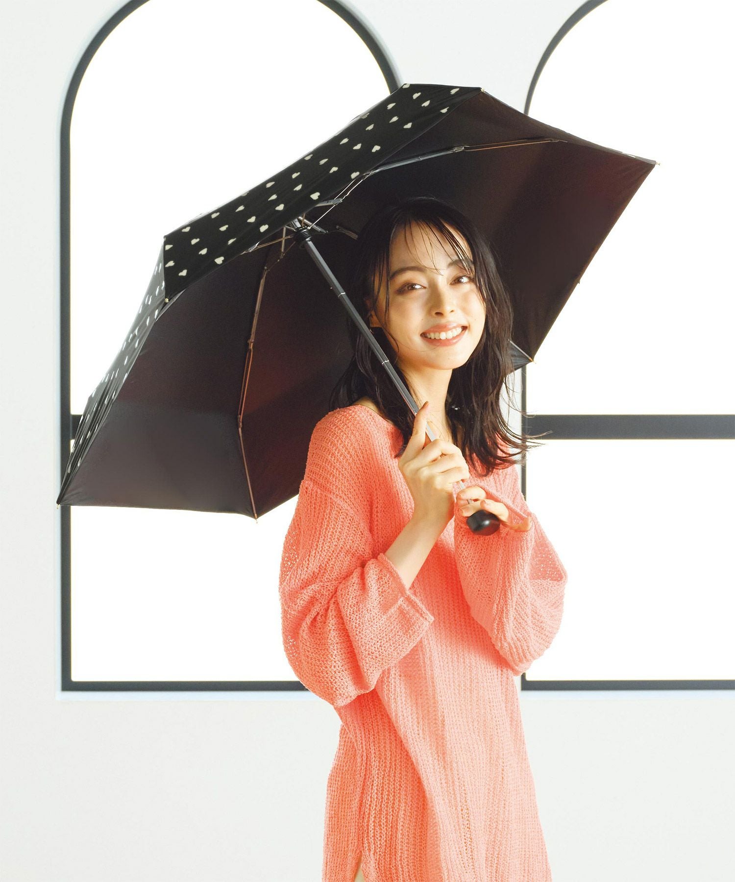 遮光ジャギーハート ミニ Wpc. ギフト対象 日傘 折りたたみ 晴雨兼用
