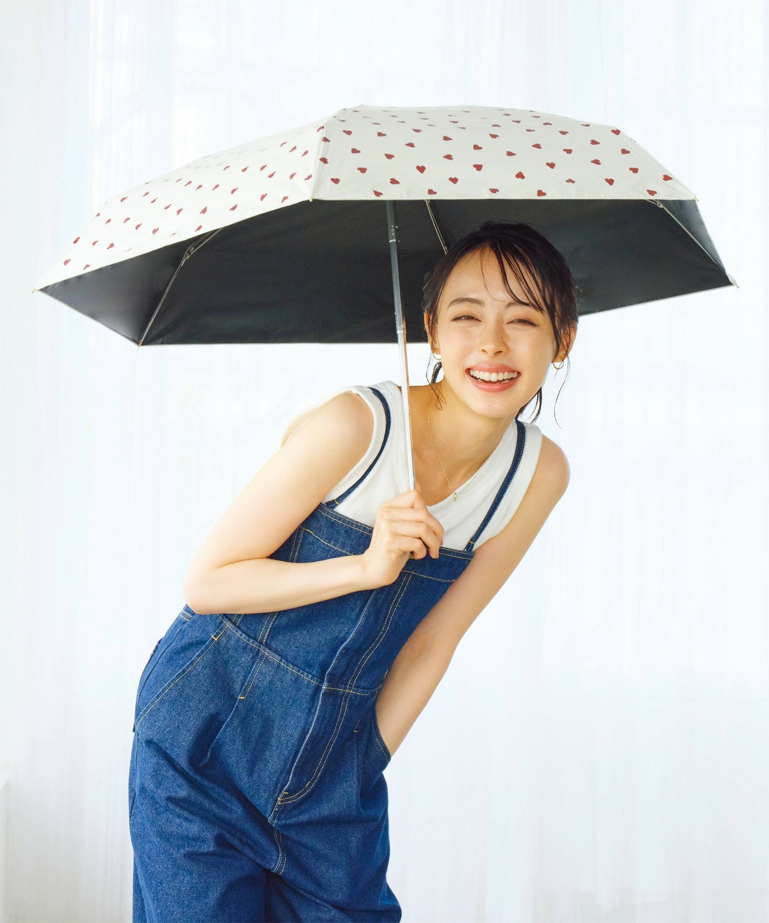 遮光ジャギーハート ミニ Wpc. ギフト対象 日傘 折りたたみ 晴雨兼用