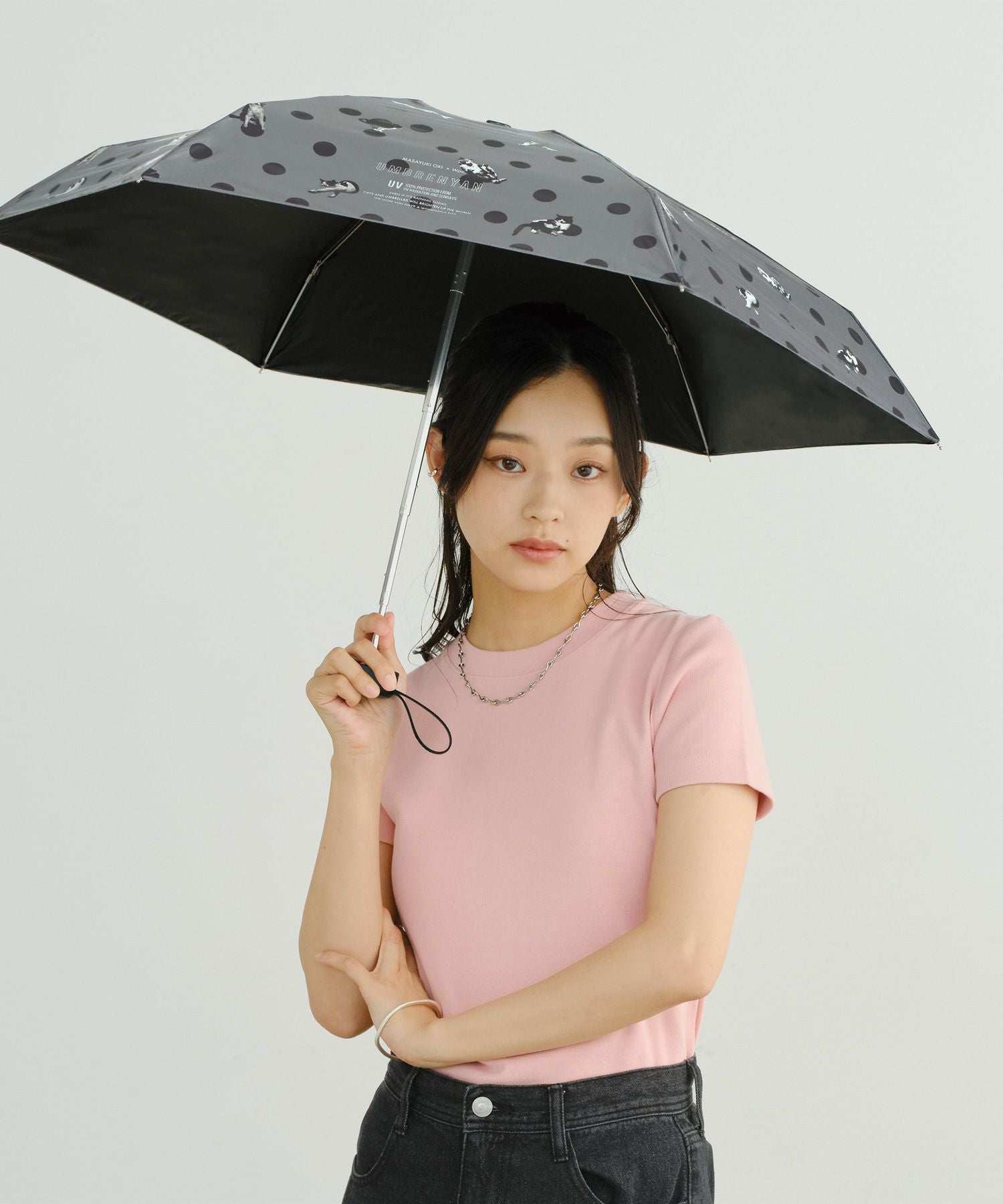 沖昌之×Wpc. 晴雨兼用 遮光 アンブレにゃん ドット ミニ 日傘