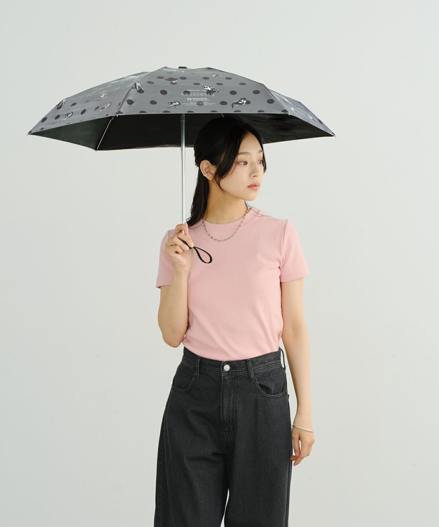 沖昌之×Wpc. 晴雨兼用 遮光 アンブレにゃん ドット ミニ 日傘