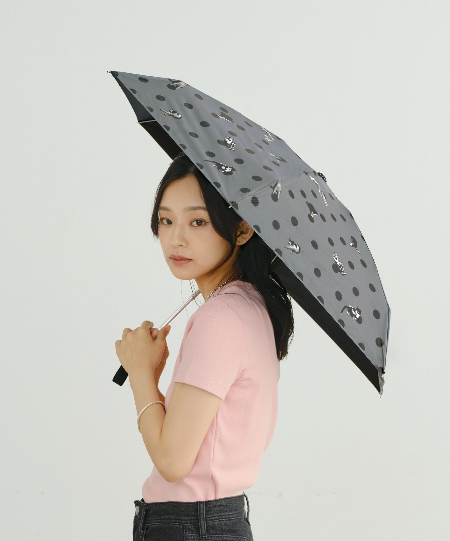 沖昌之×Wpc. 晴雨兼用 遮光 アンブレにゃん ドット ミニ 日傘