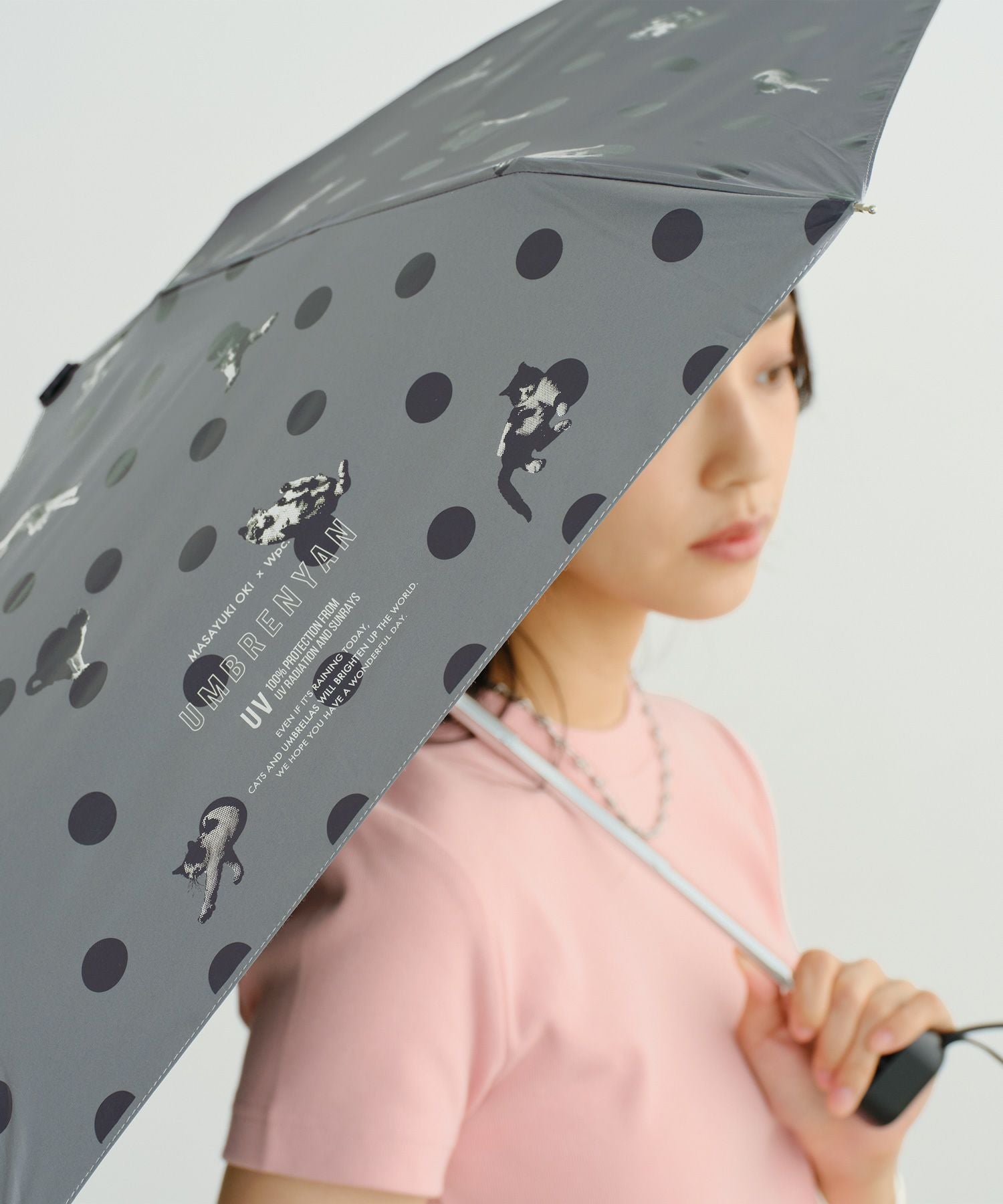沖昌之×Wpc. 晴雨兼用 遮光 アンブレにゃん ドット ミニ 日傘