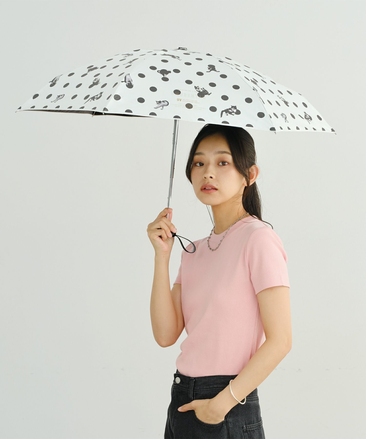 沖昌之×Wpc. 晴雨兼用 遮光 アンブレにゃん ドット ミニ 日傘