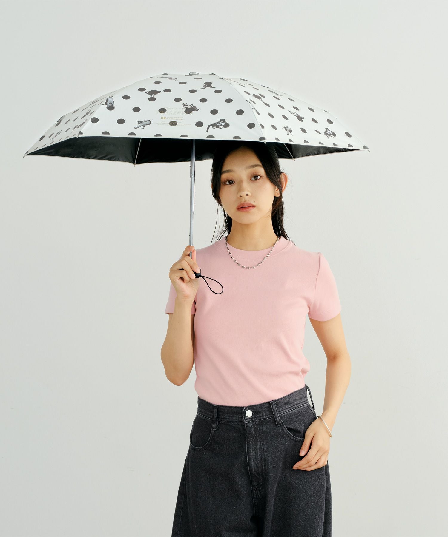 沖昌之×Wpc. 晴雨兼用 遮光 アンブレにゃん ドット ミニ 日傘