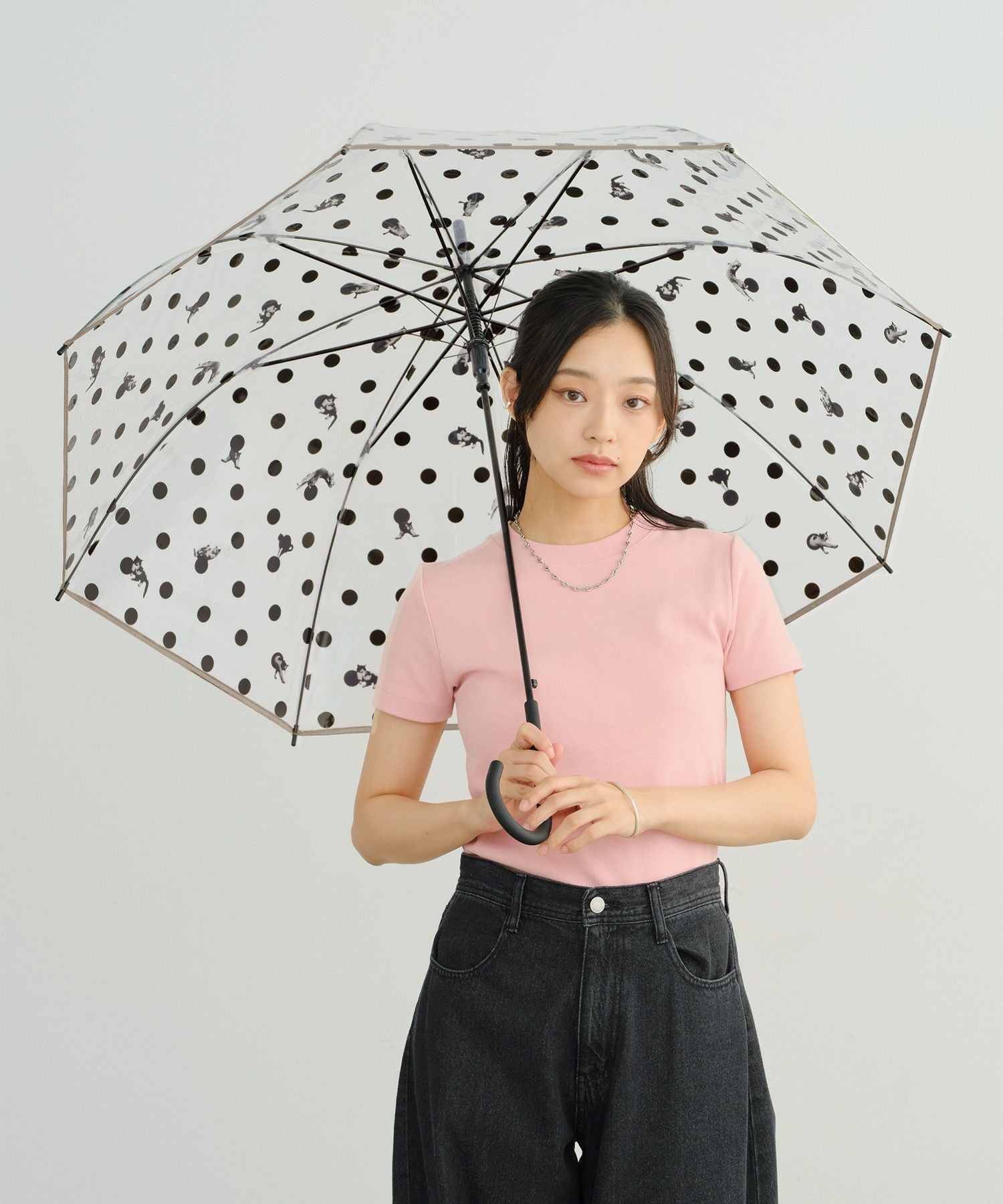 ビニール傘]沖昌之×Wpc. 肉球プラスティックアンブレにゃん ドット
