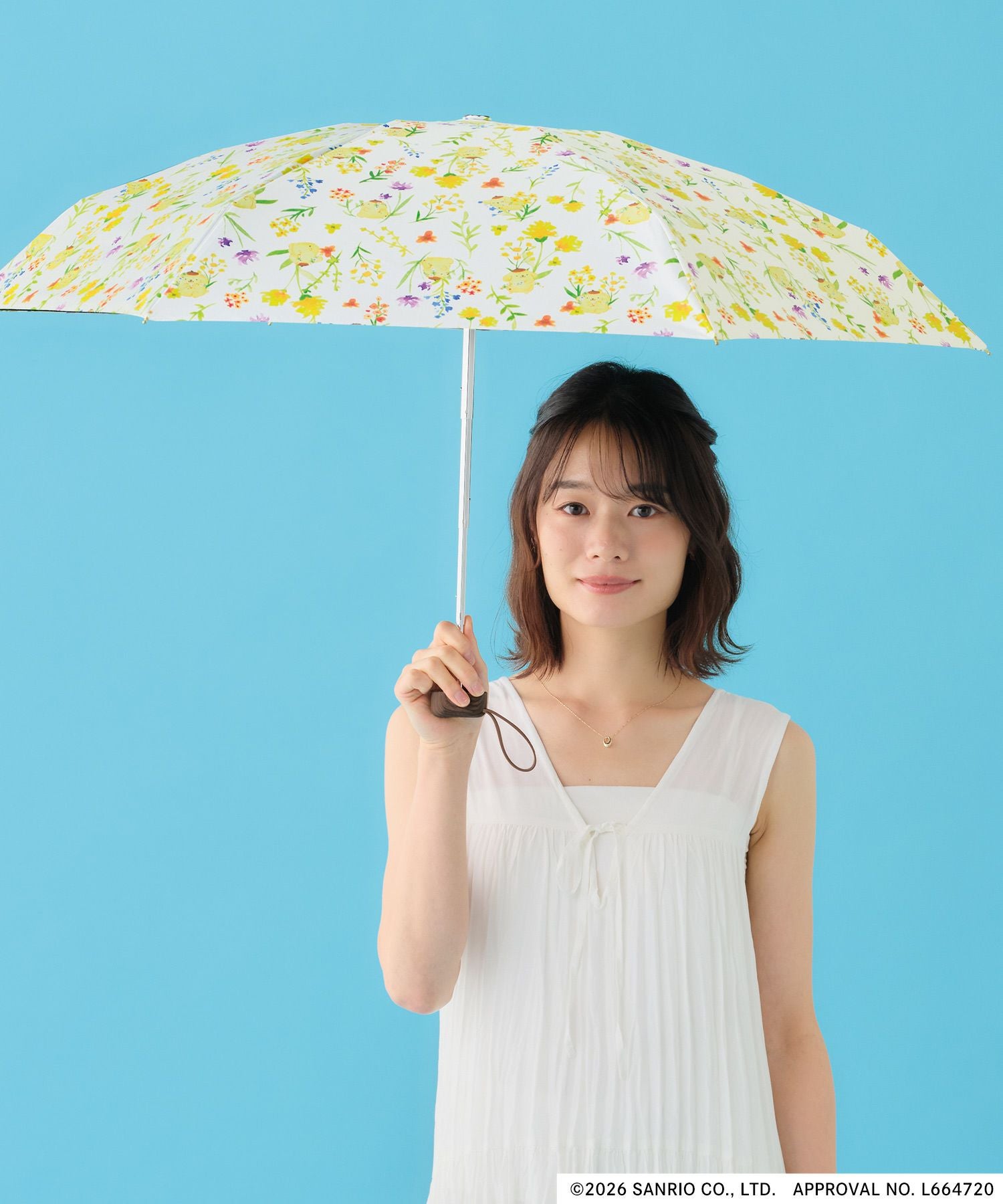 サンリオキャラクターズ 遮光 水彩フラワー ミニ 日傘 折りたたみ サンリオキャラクターズ 遮光 水彩フラワー ミニ 日傘 折りたたみ