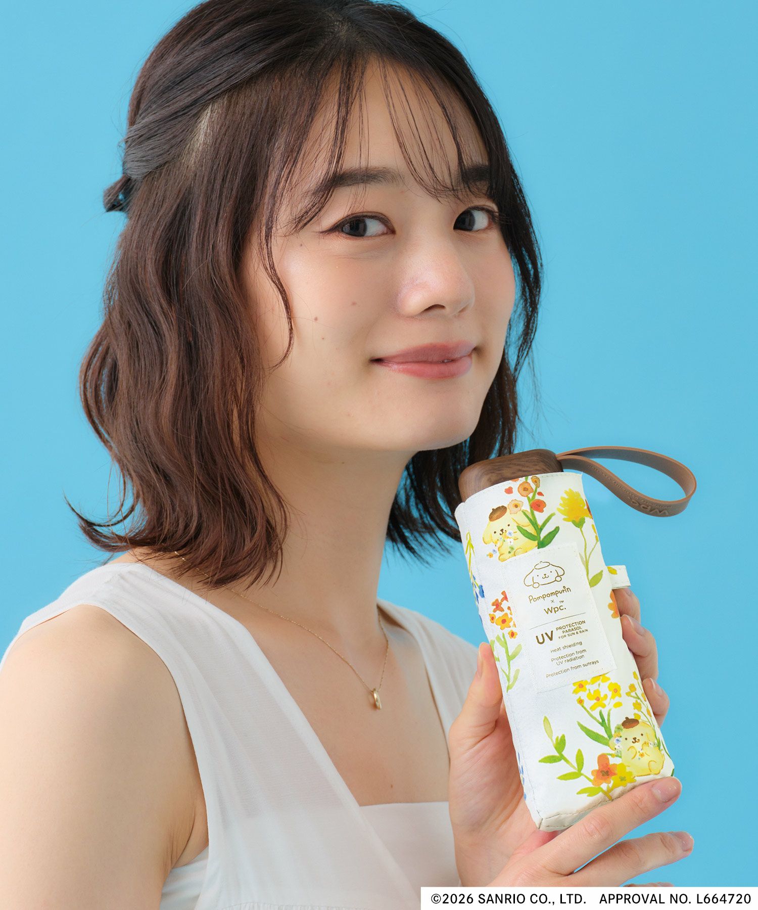 サンリオキャラクターズ 遮光 水彩フラワー ミニ 日傘 折りたたみ