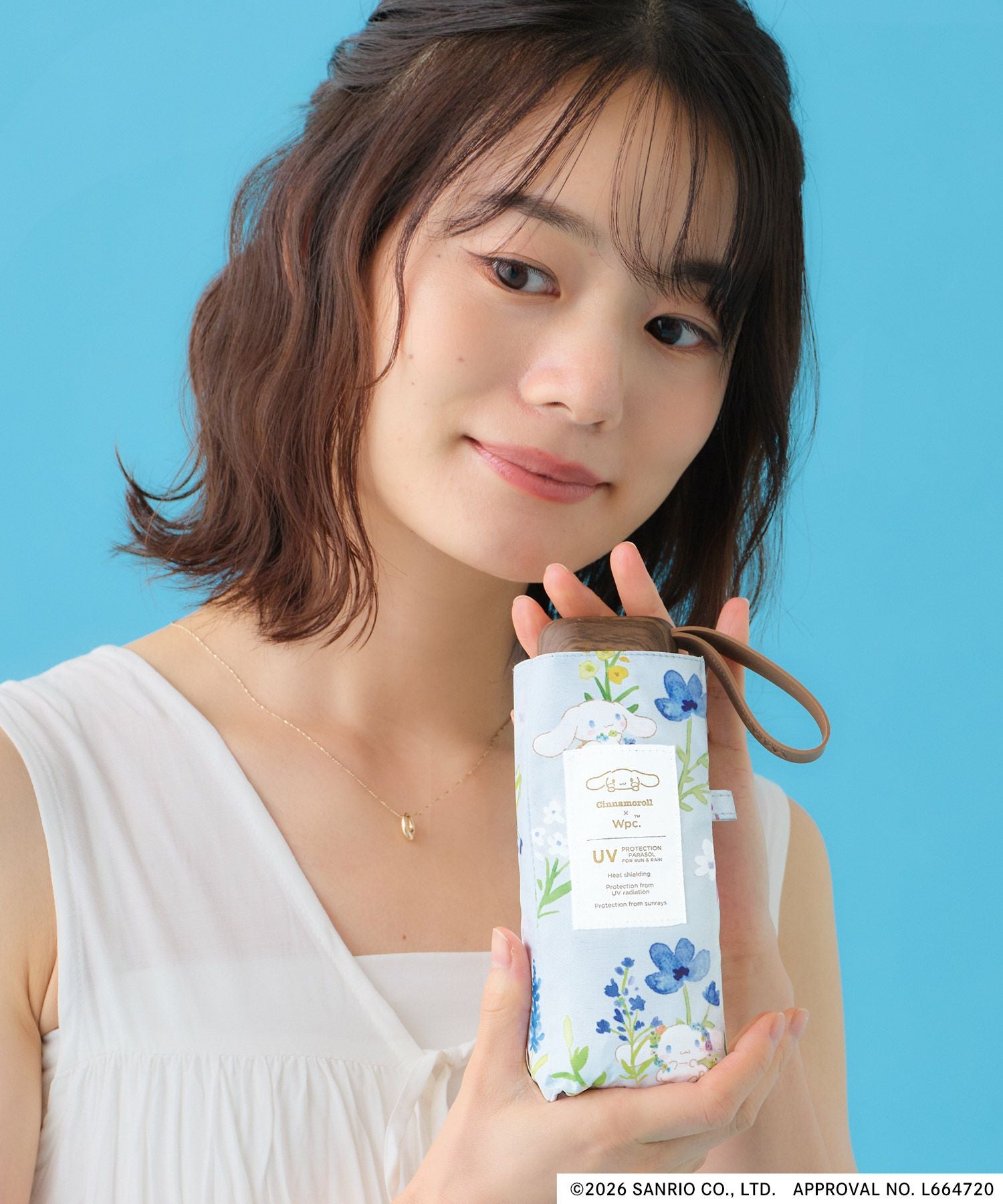 サンリオキャラクターズ 遮光 水彩フラワー ミニ 日傘 折りたたみ
