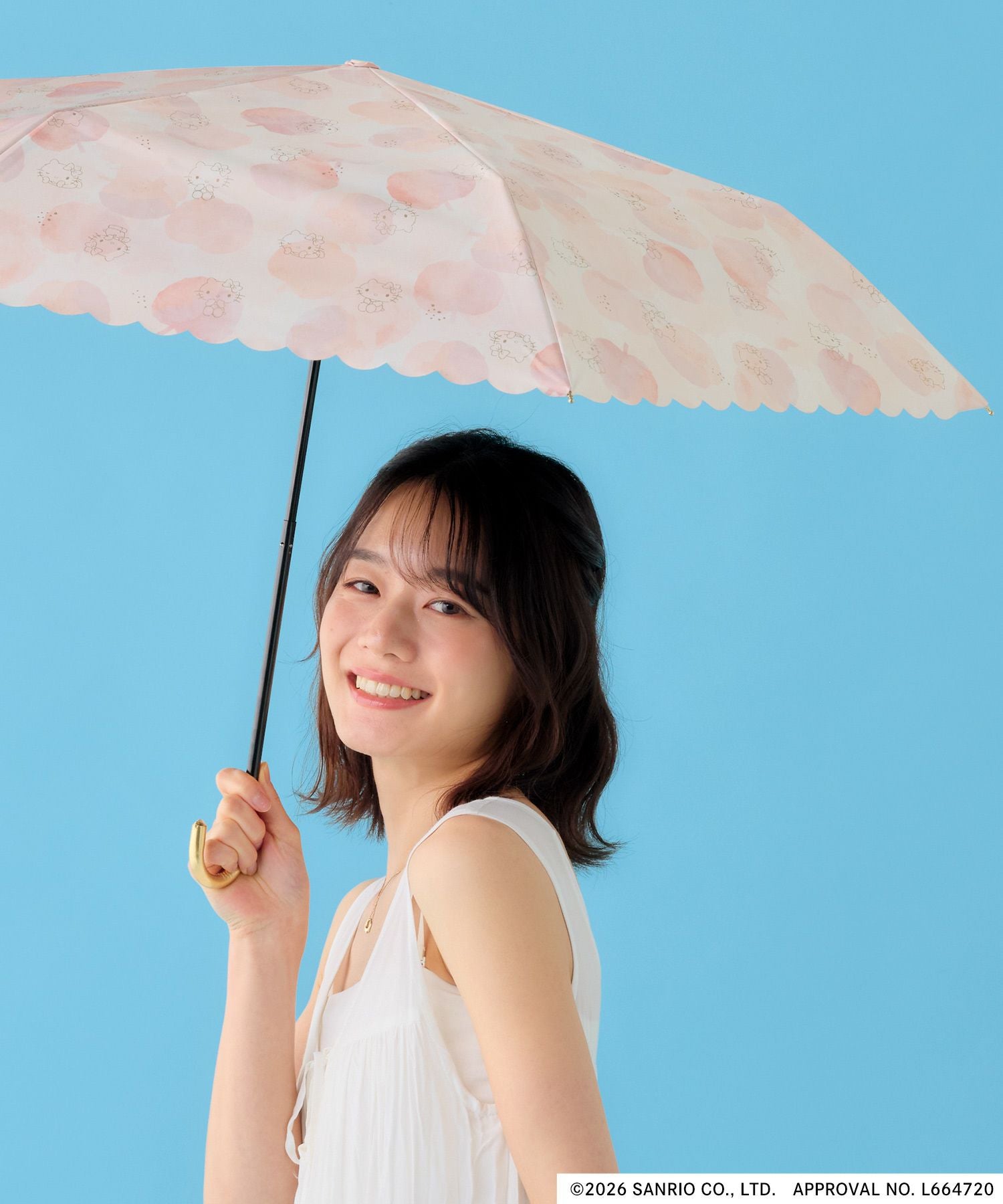 サンリオキャラクターズ 遮光 水彩モチーフ ミニ 日傘 折りたたみ
