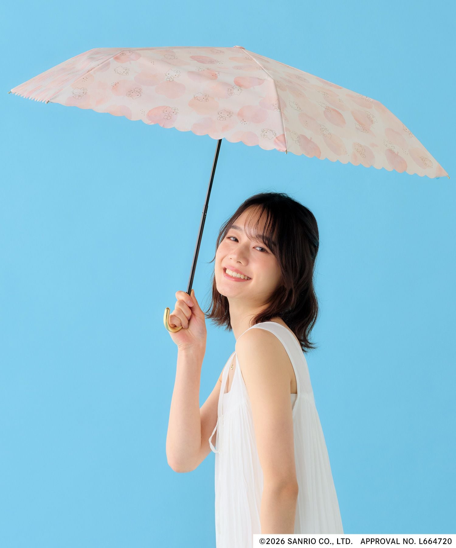 サンリオキャラクターズ 遮光 水彩モチーフ ミニ 日傘 折りたたみ