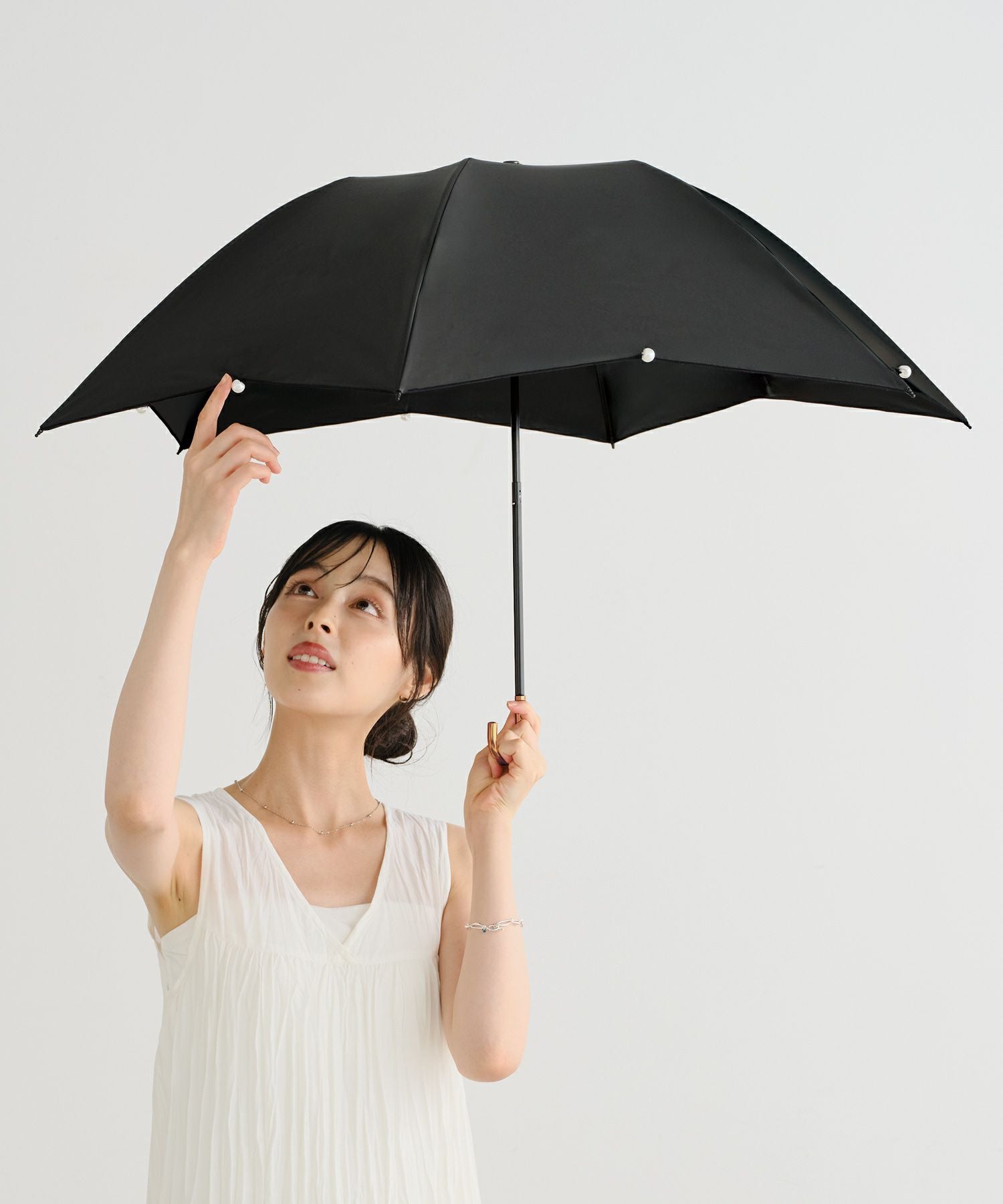 遮光ドームパラソル パール ミニ 日傘 折りたたみ ギフト対象 晴雨兼用
