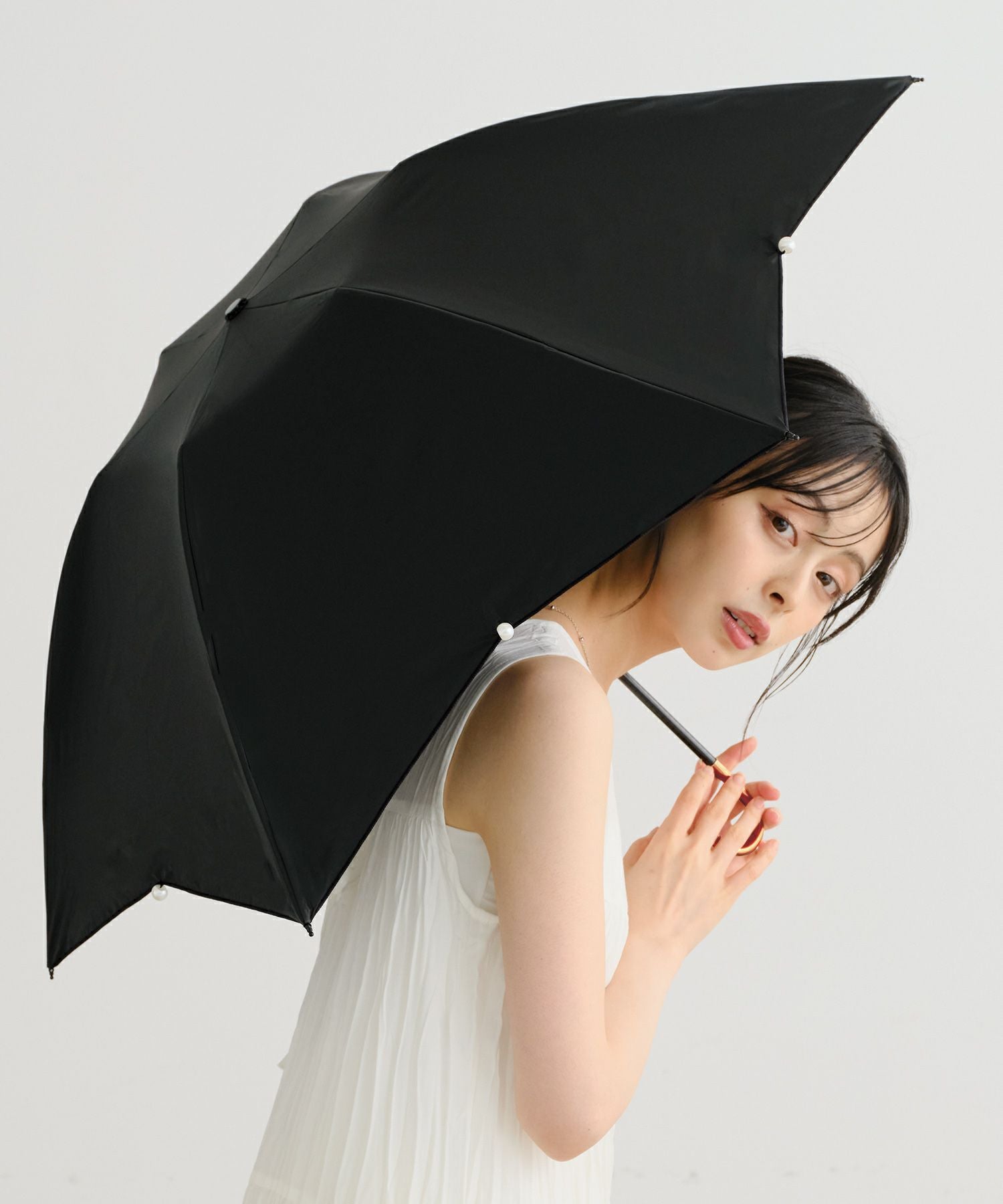 遮光ドームパラソル パール ミニ 日傘 折りたたみ ギフト対象 晴雨兼用