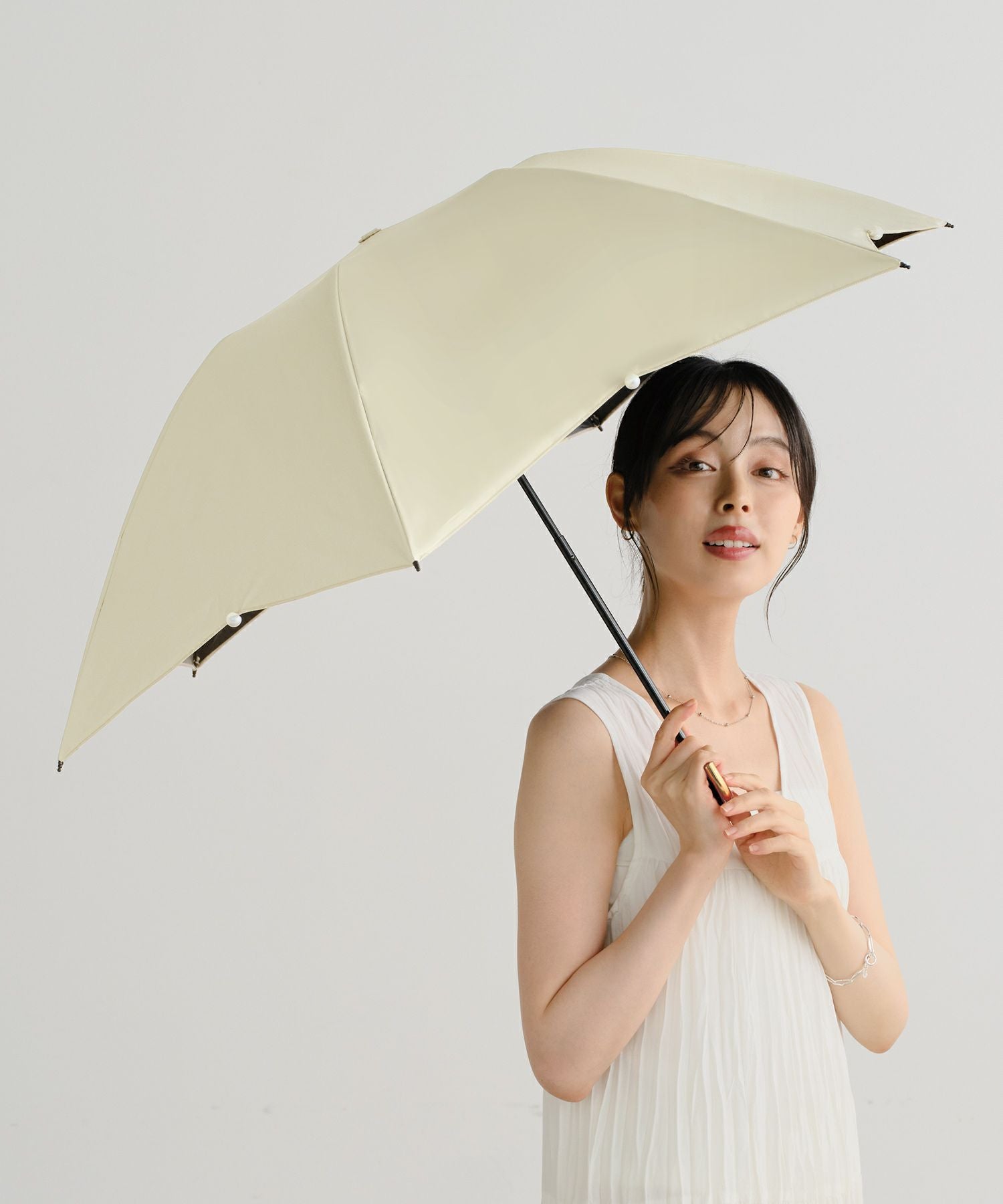 遮光ドームパラソル パール ミニ 日傘 折りたたみ ギフト対象 晴雨兼用