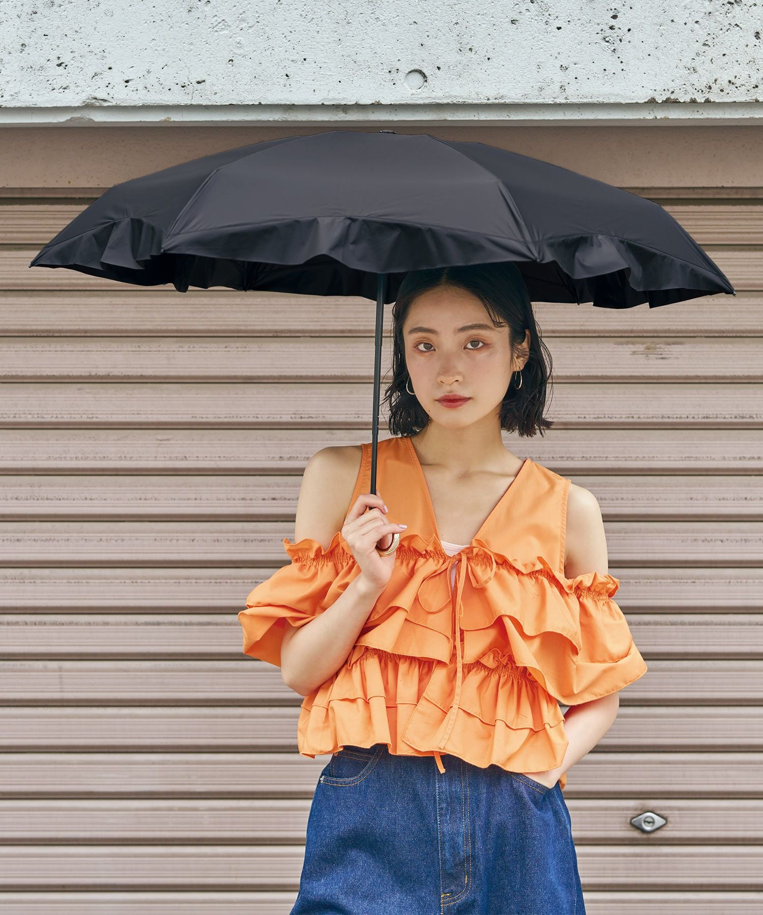 遮光コンパクトフリル ミニ 日傘 折りたたみ 晴雨兼用 ギフト対象 送料