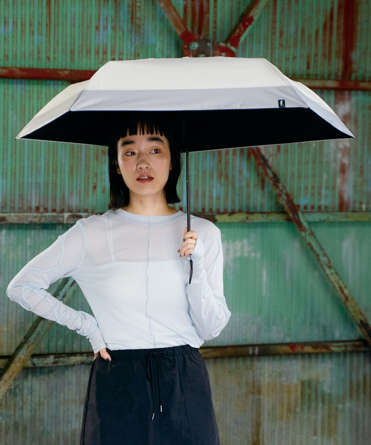 遮光エアライトパラソル ユニセックス 55cm ミニ 日傘 折りたたみ 晴雨