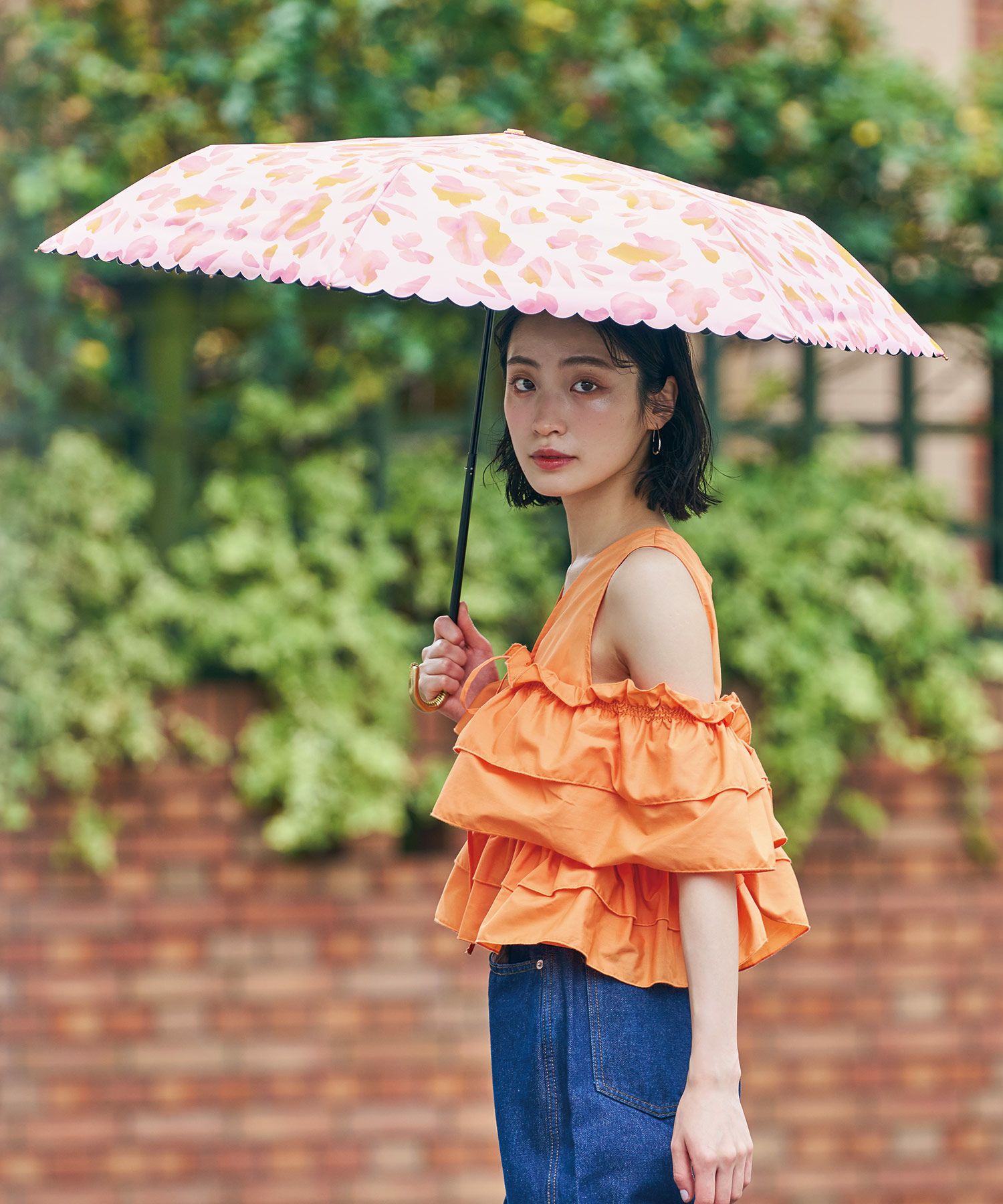 遮光ニュアンスフラワー ミニ 日傘 折りたたみ 晴雨兼用 ギフト対象