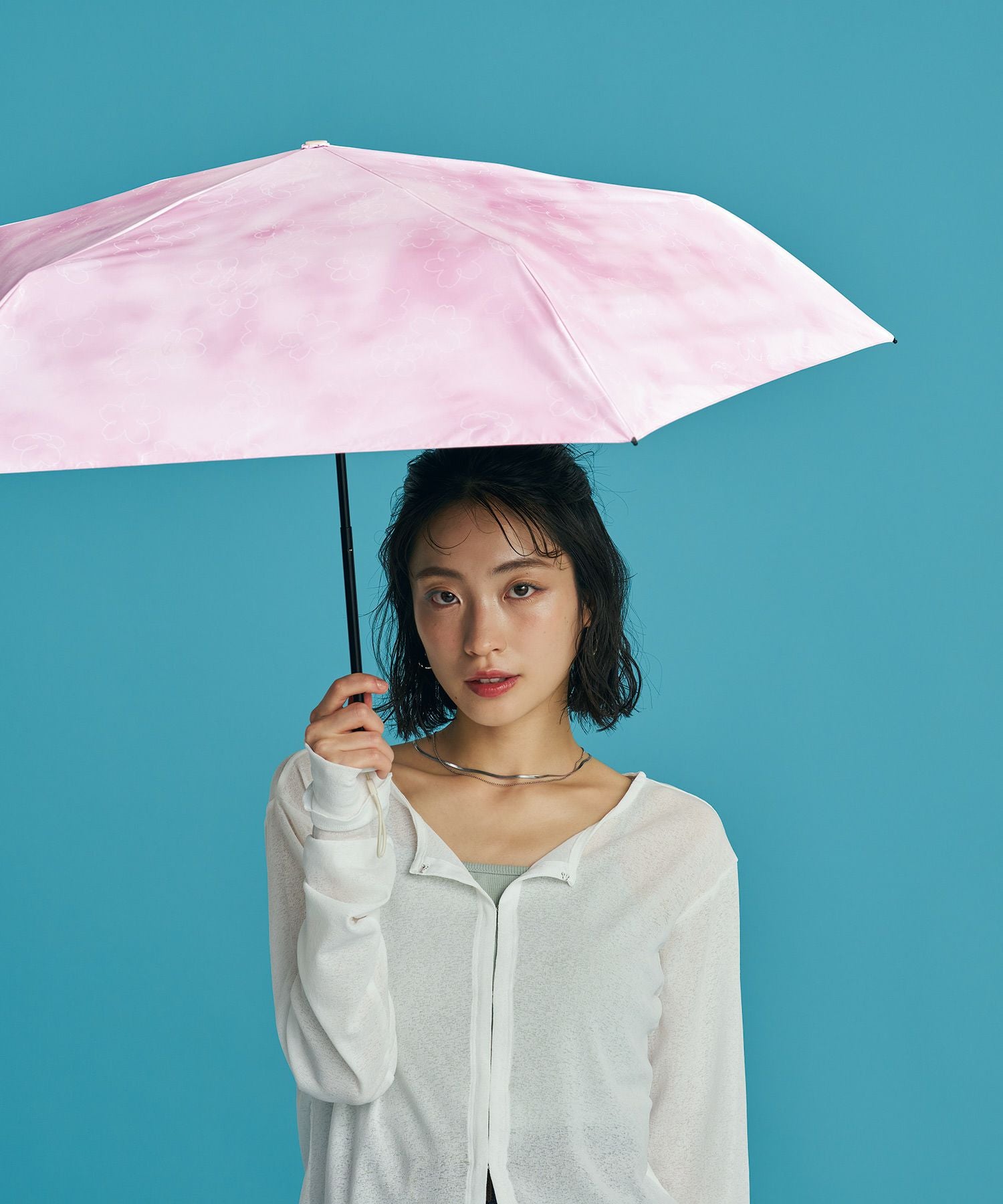 遮光軽量 日傘 はなゆら ミニ 折りたたみ ギフト対象 晴雨兼用 Wpc