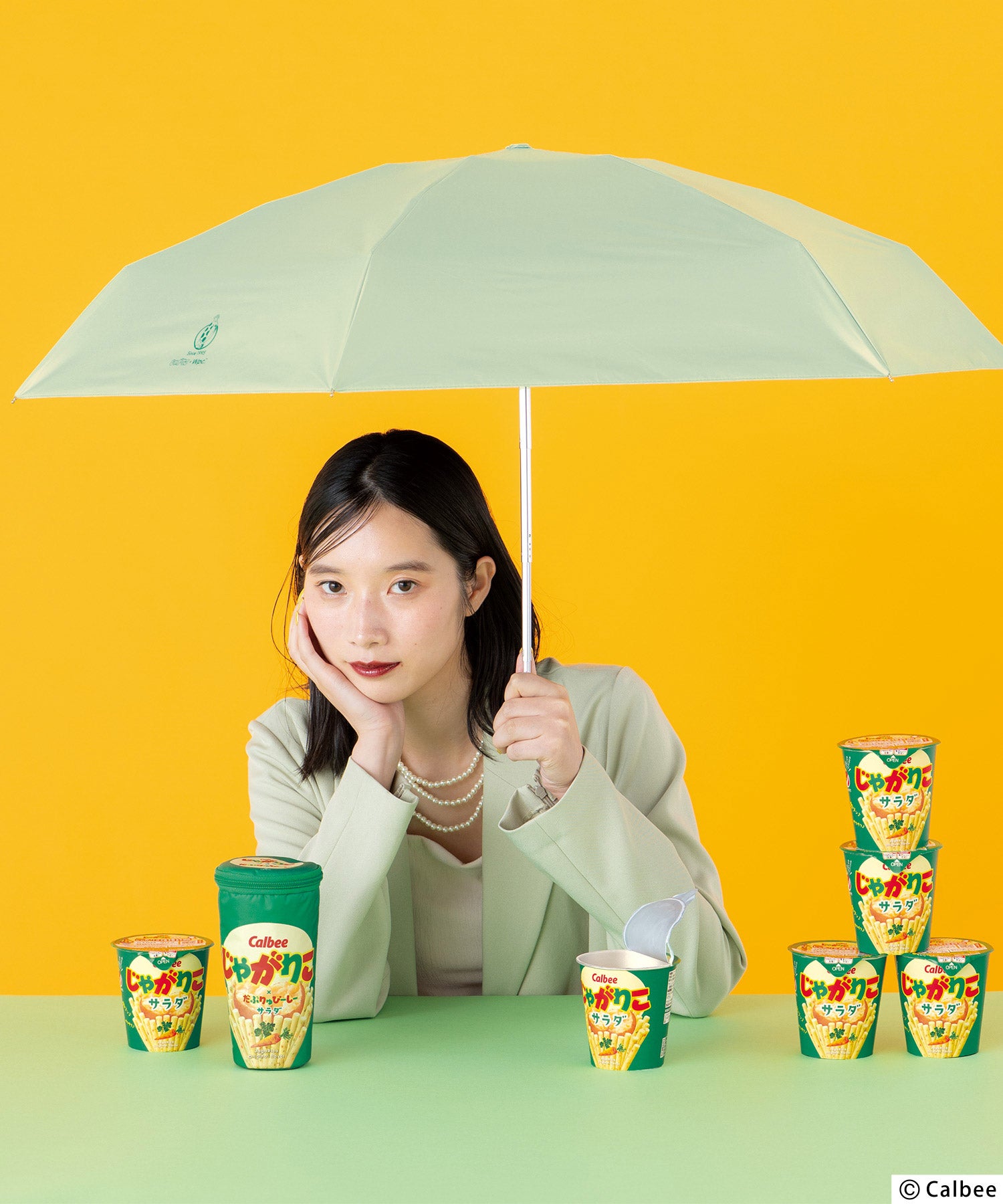じゃがりこ×Wpc. 遮光じゃがりこパッケージパラソル ミニ 日傘